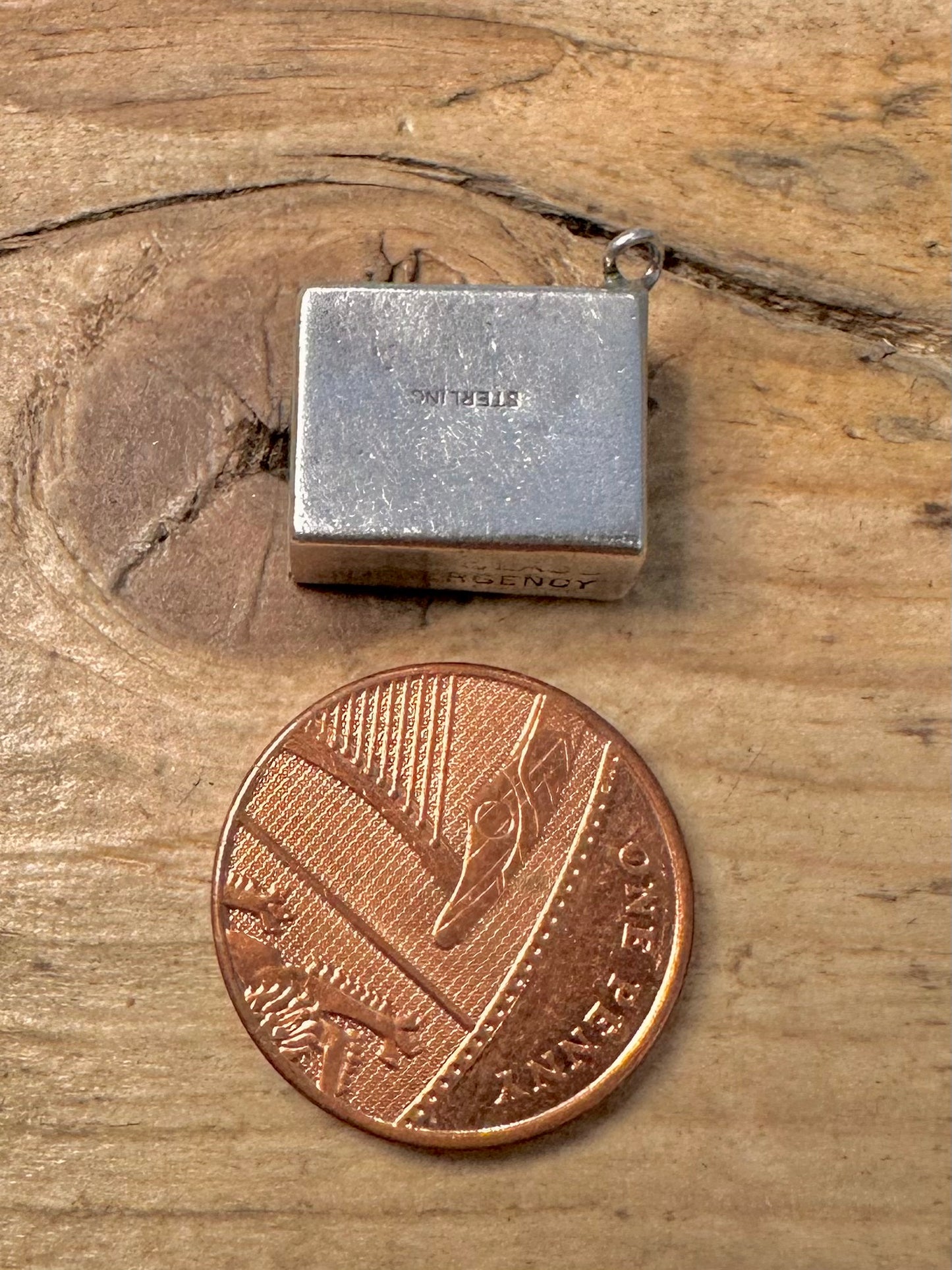 Vintage 10 Pound Note Break Glass in Emergency 925 Silver Charm Pendant