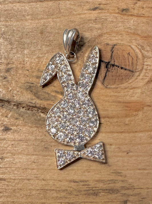Modern Playboy CZ Stone 925 Silver Pendant
