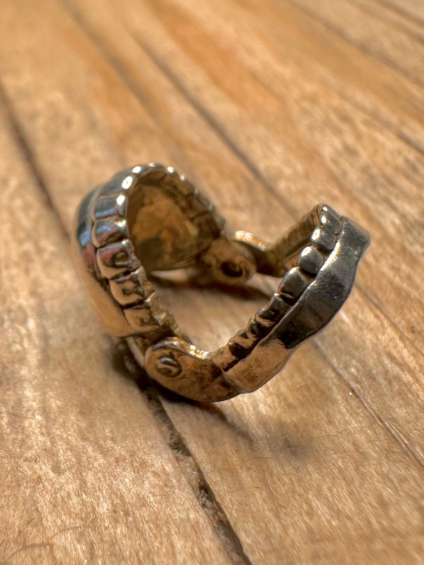Vintage Articulated Moving Dentures 925 Sterling Silver Charm Pendant
