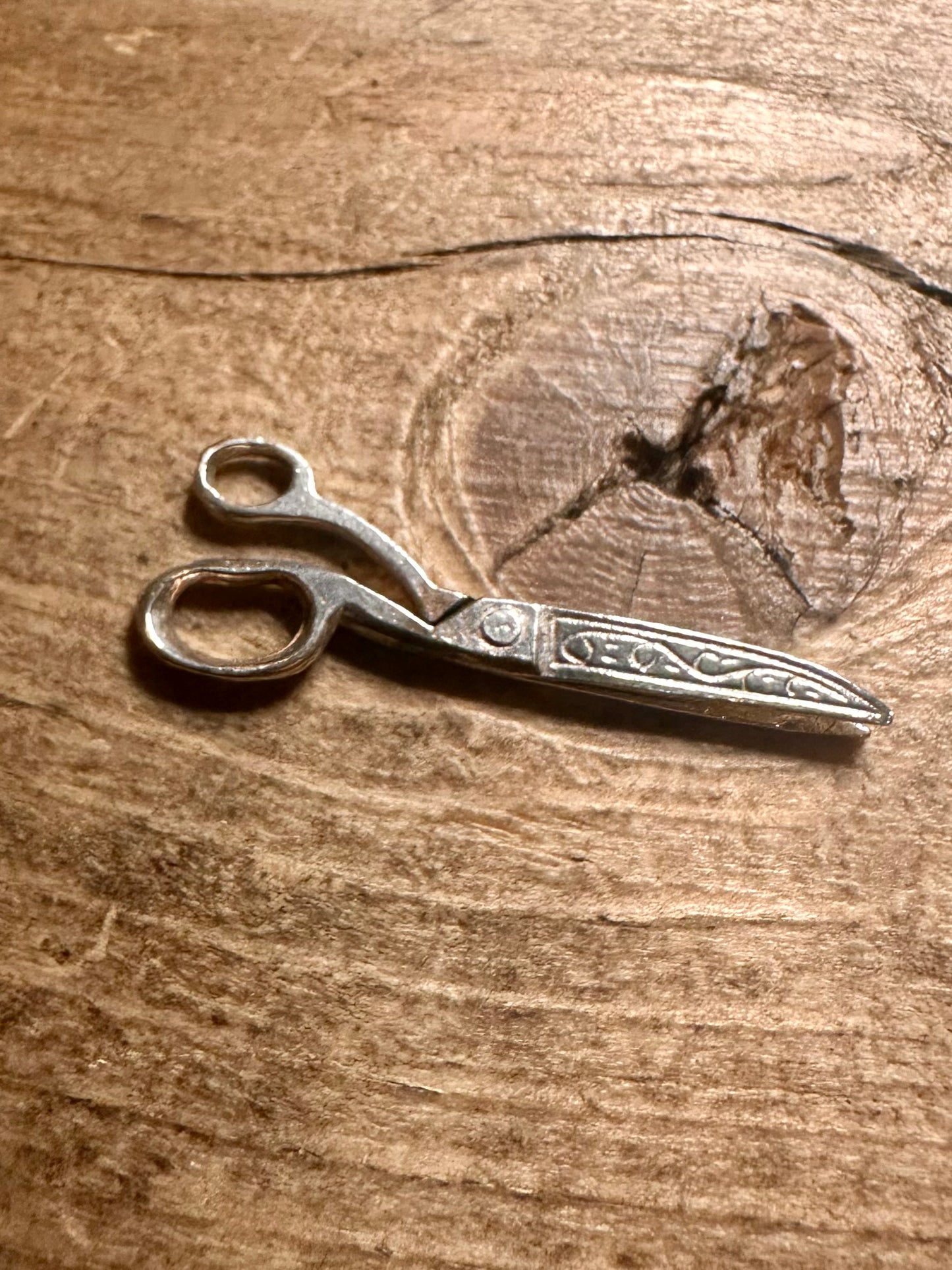 Vintage Articulated Scissors 925 Silver Charm Pendant