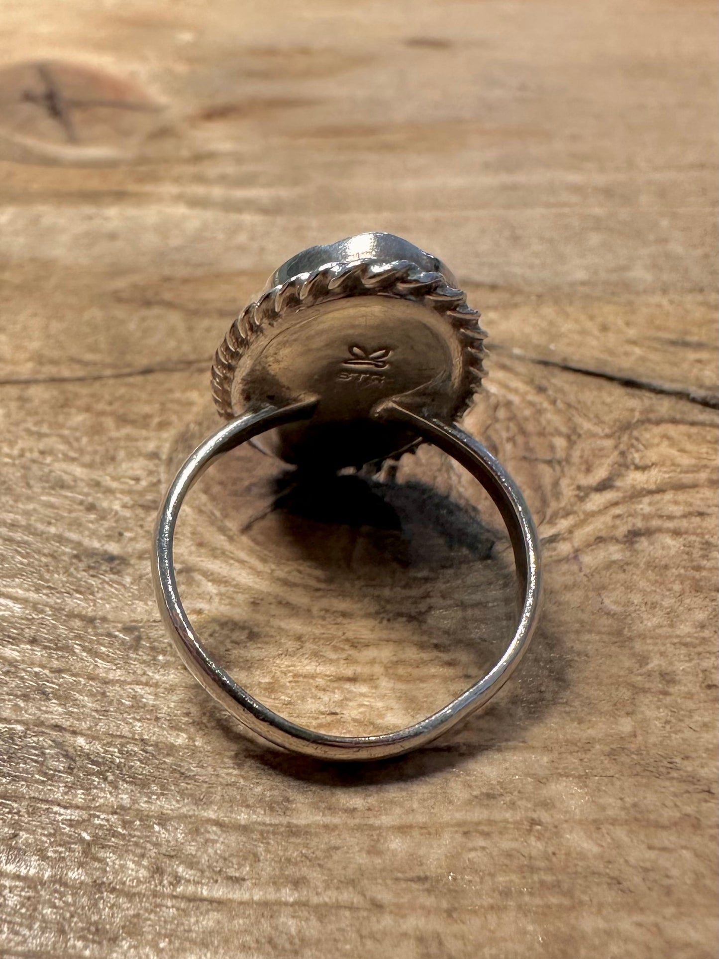 Vintage Abalone 925 Silver Size M Ring