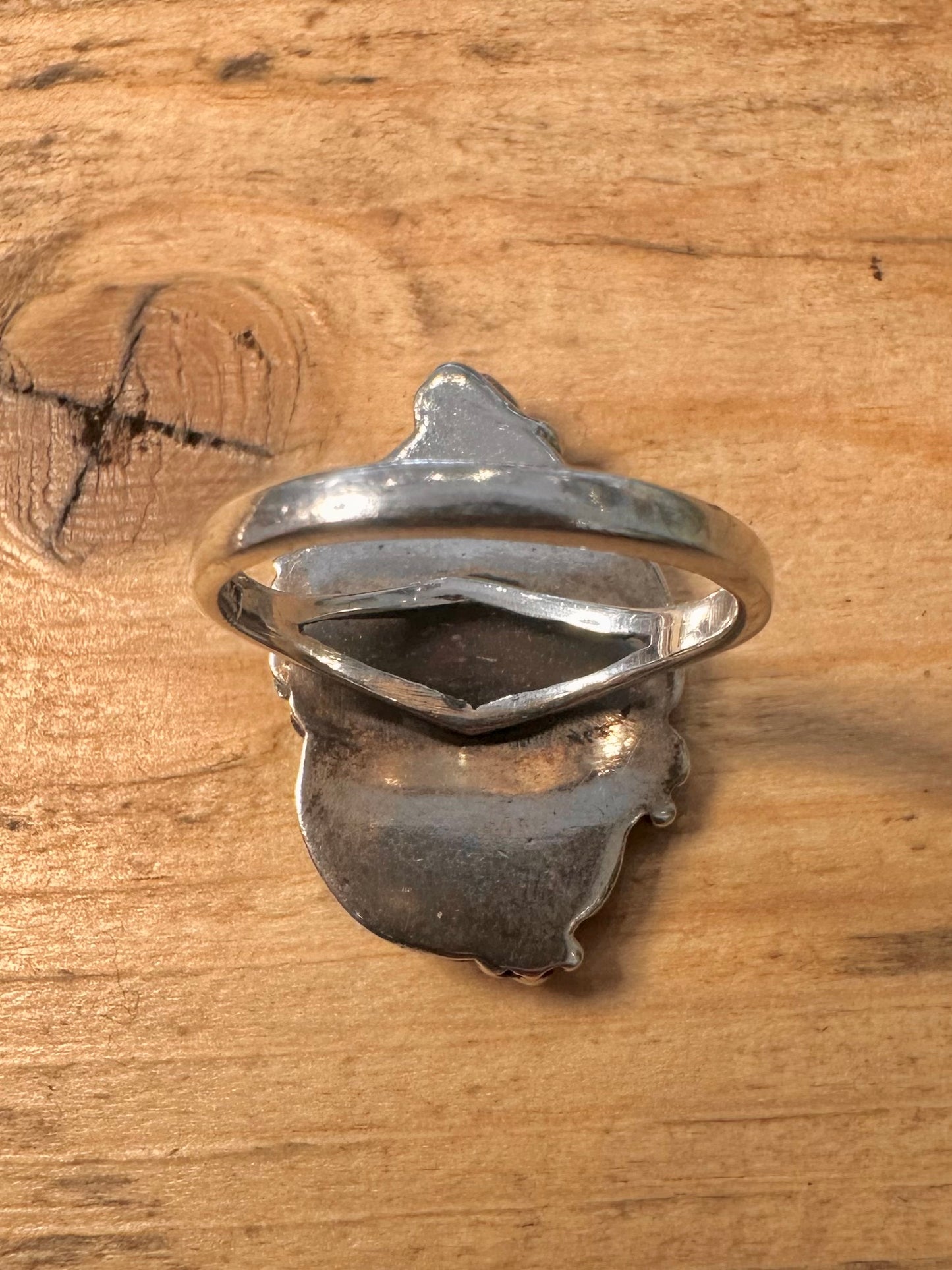 Vintage Native American Turquoise 925 Silver Size P Ring