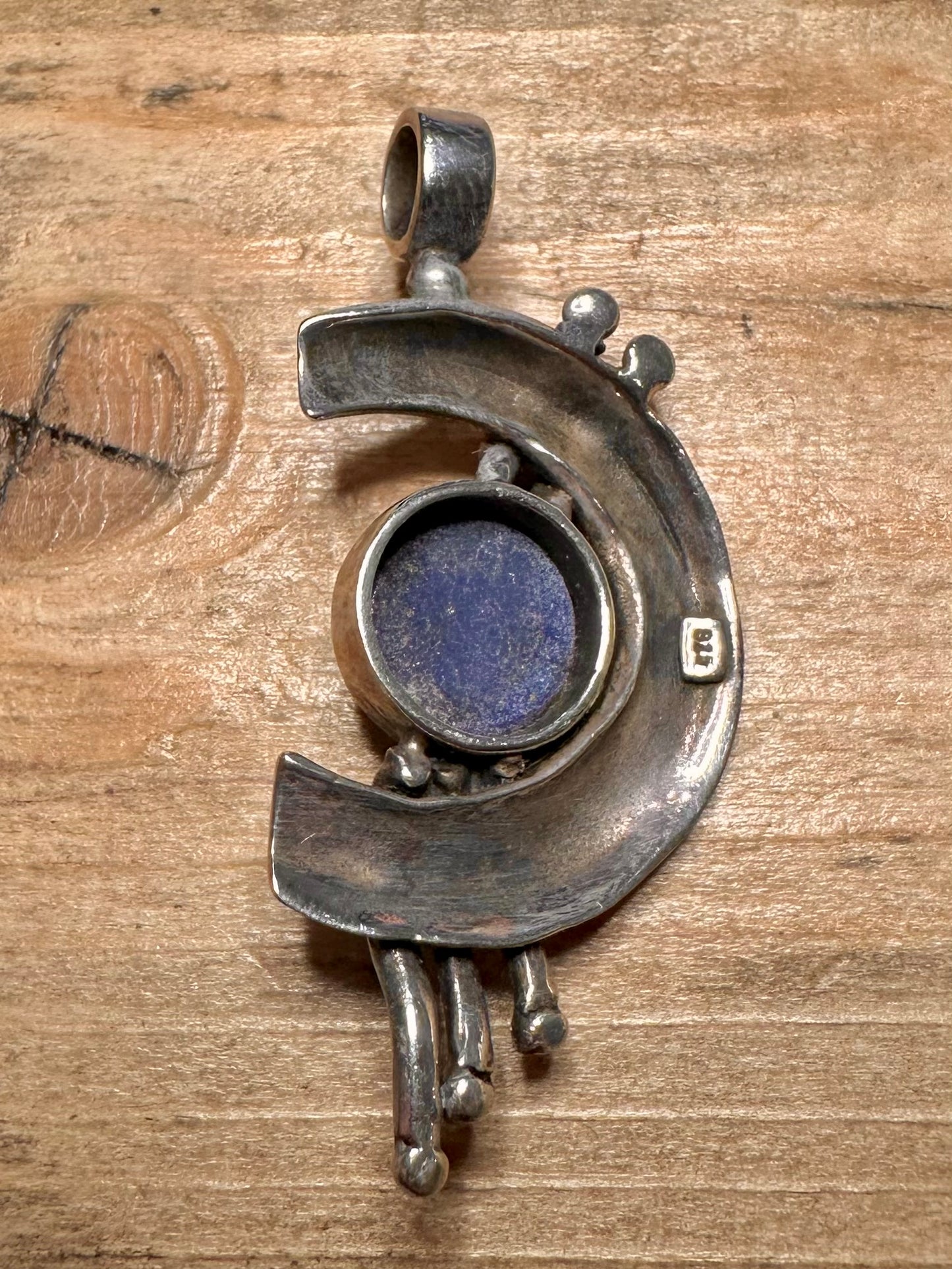 Abstract Lapis 925 Silver Pendant