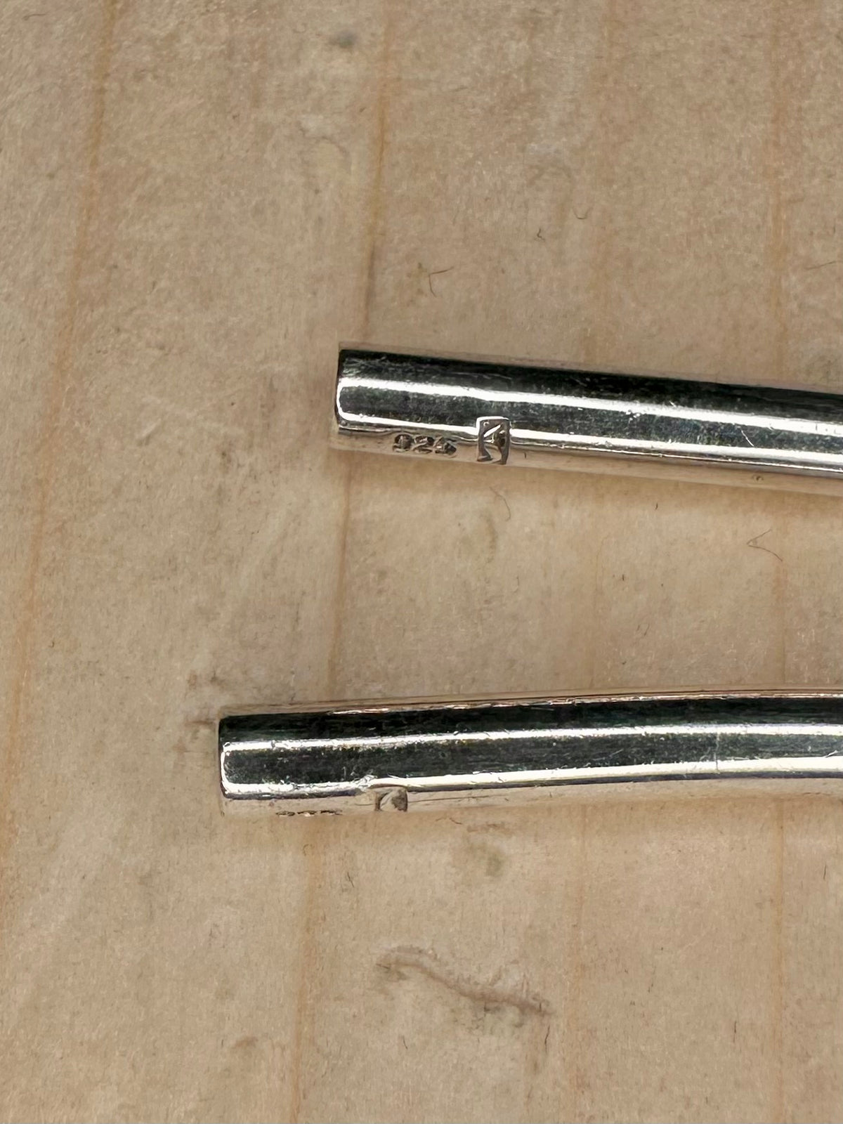 Curved Silver Bar Drop 925 Sterling Silver Earrings