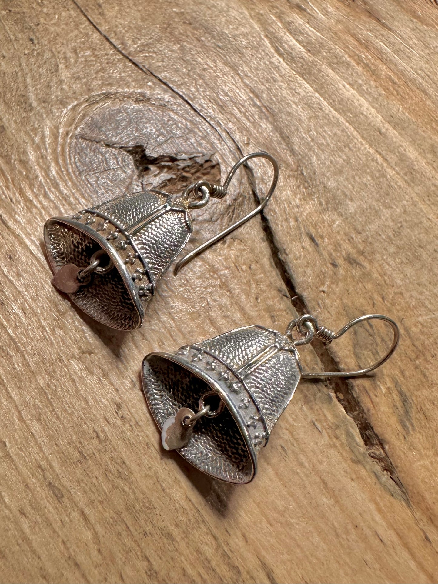 Vintage Bells with Heart 925 Silver Earrings