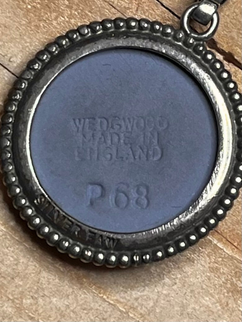 Wedgwood Blue and White Made in England 925 Sterling Silver Pendant