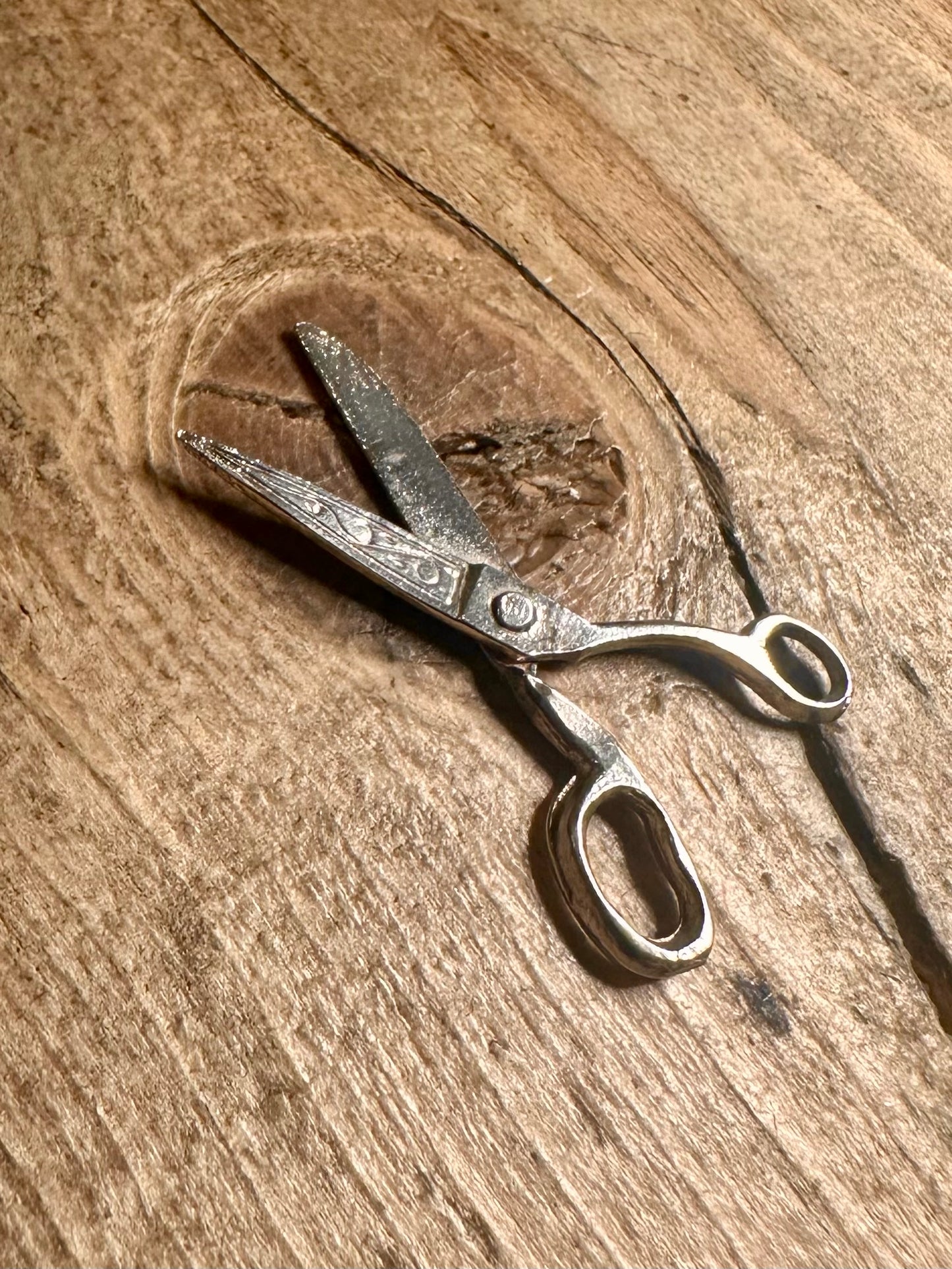Vintage Articulated Scissors 925 Silver Charm Pendant