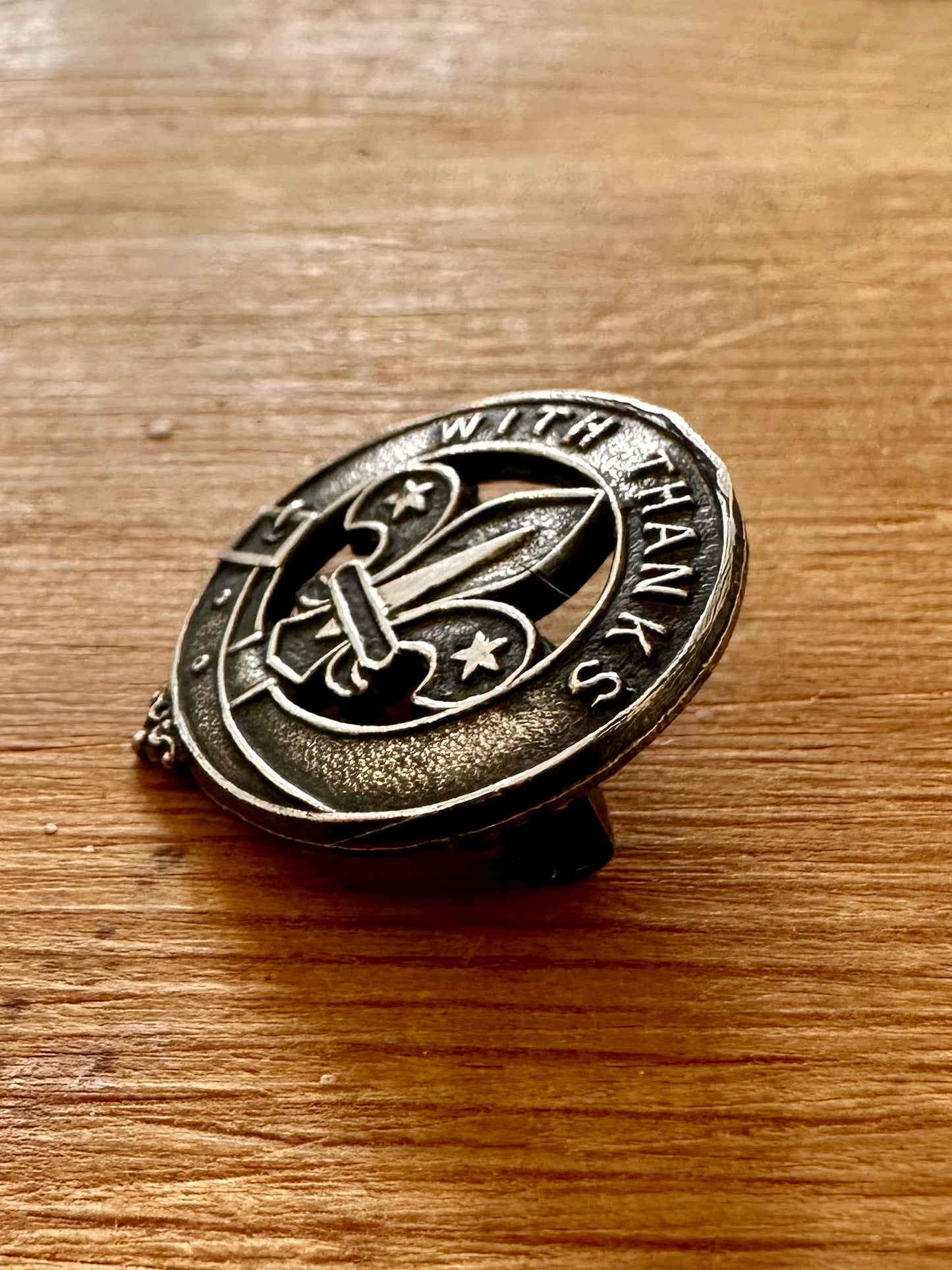 Vintage 1969 Boy Scouts With Thanks 925 Silver Brooch