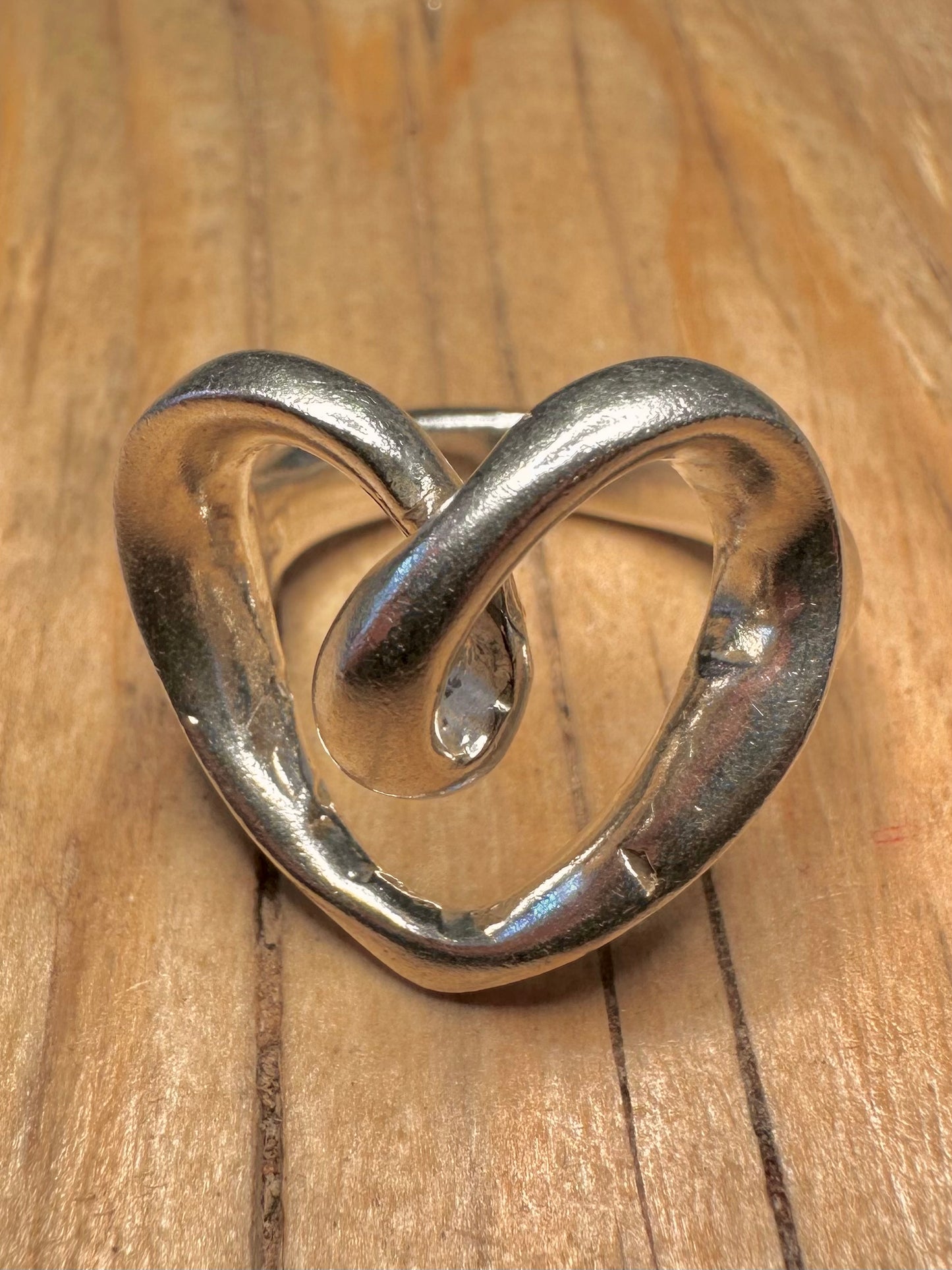 Abstract Heart 925 Sterling Silver Size U Ring