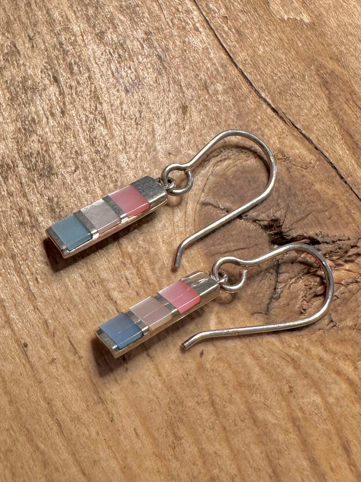 Modern Multi Coloured Mother of Pearl Earrings