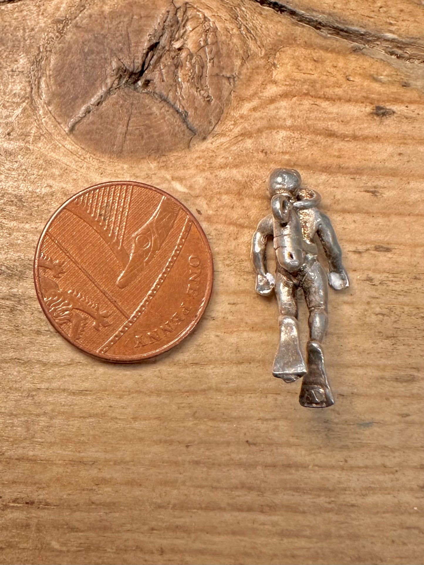 Vintage Sea Diver 925 Silver Pendant