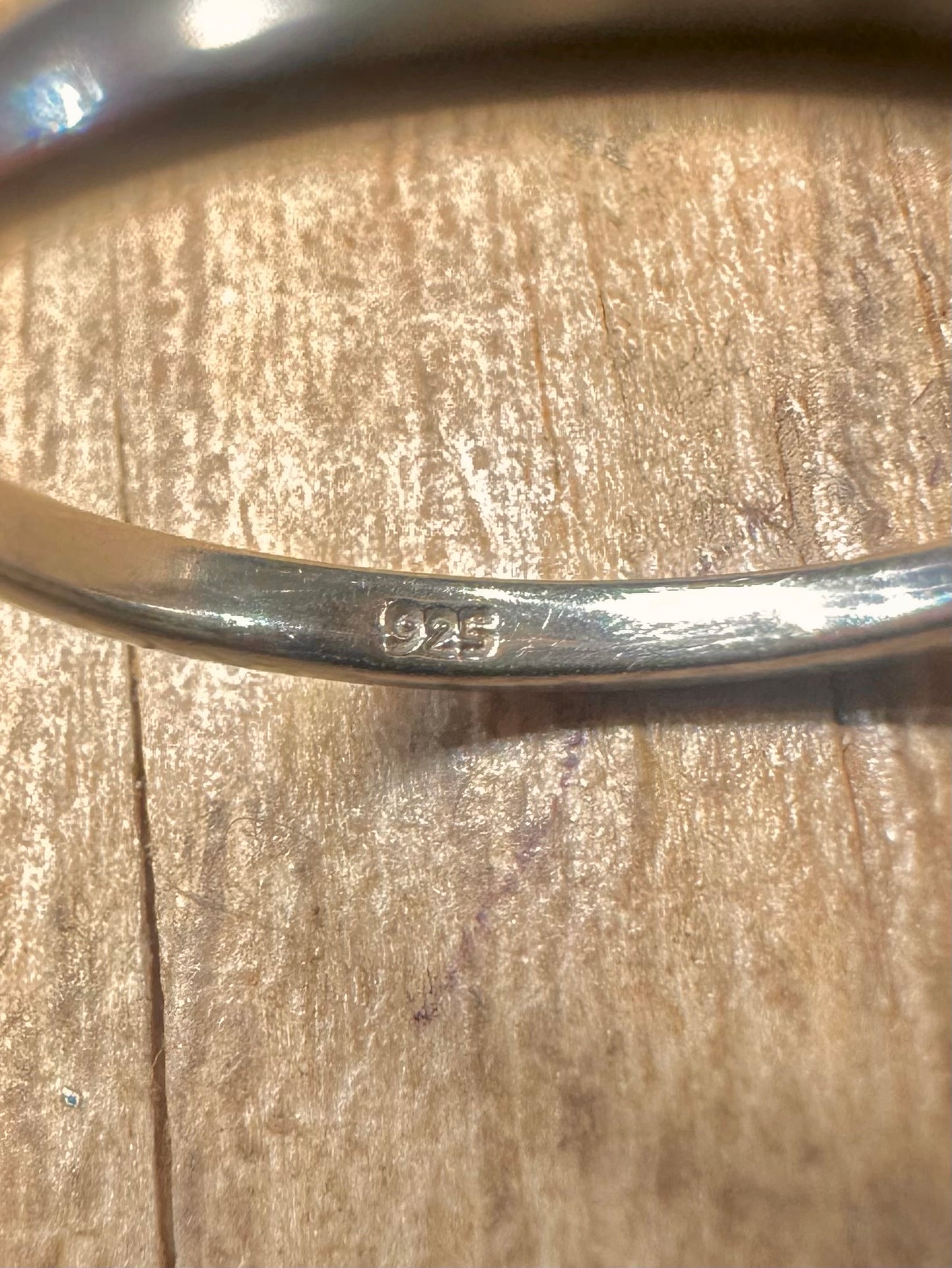 Vintage Black Stone 925 Sterling Silver Size O1/2 Ring