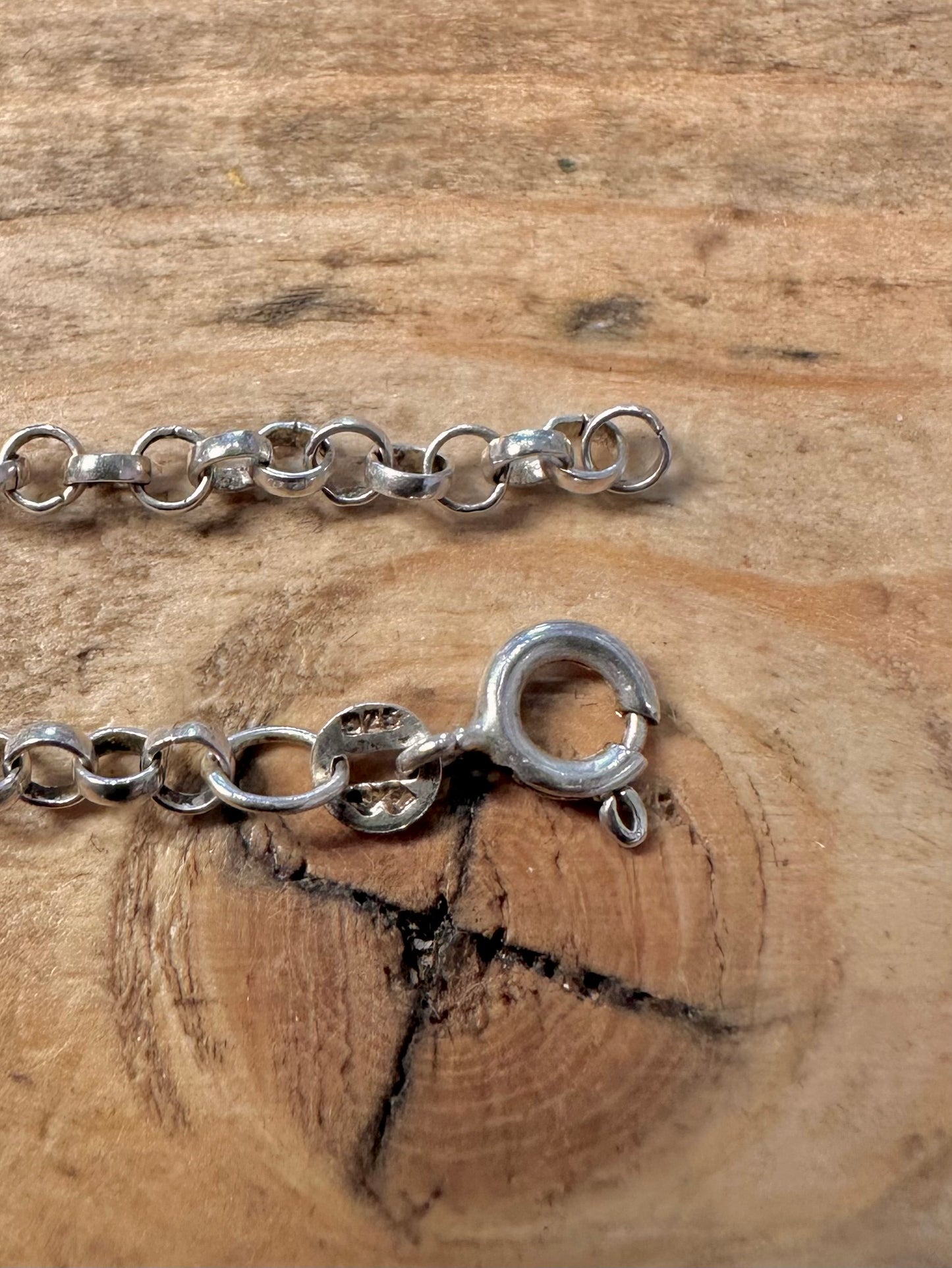 Vintage Belcher Chain 925 Silver 15.8 inch Necklace