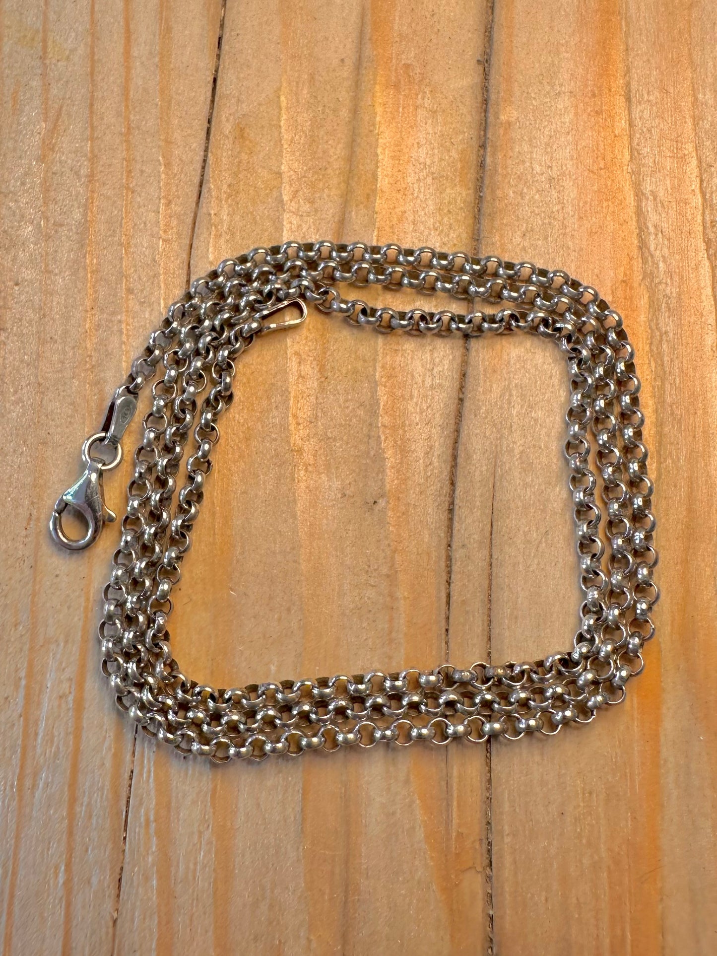 Vintage Belcher Chain Italy 925 Silver 22.2 inch Necklace