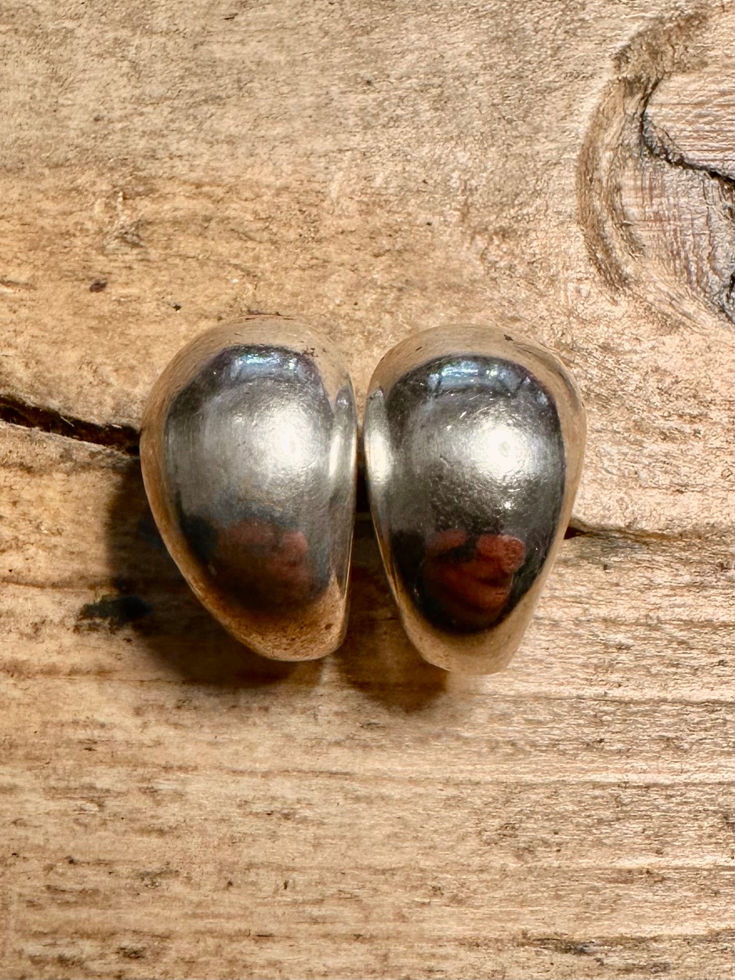 Abstract Chunky Studs 925 Silver Earrings