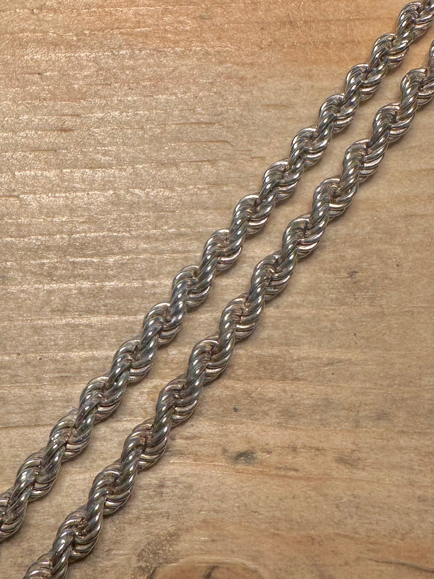 Vintage Rope Chain 925 Silver 19.8 inch Necklace