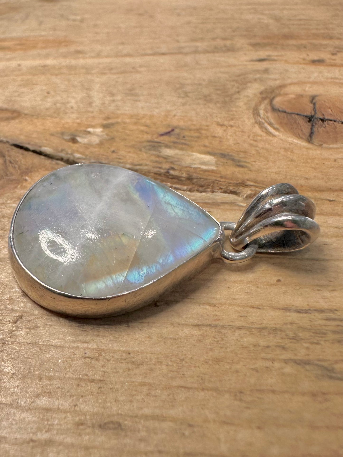 Vintage Moonstone Tear Drop 925 Silver Pendant
