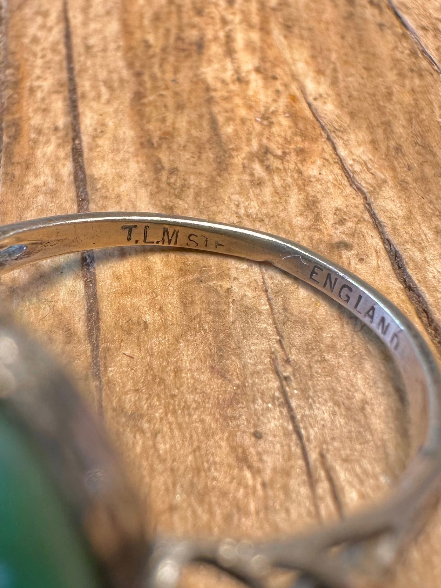 Geschnitzter Jadeit Thomas L Mott Art Déco 925 Sterling Silber England Größe O Ring
