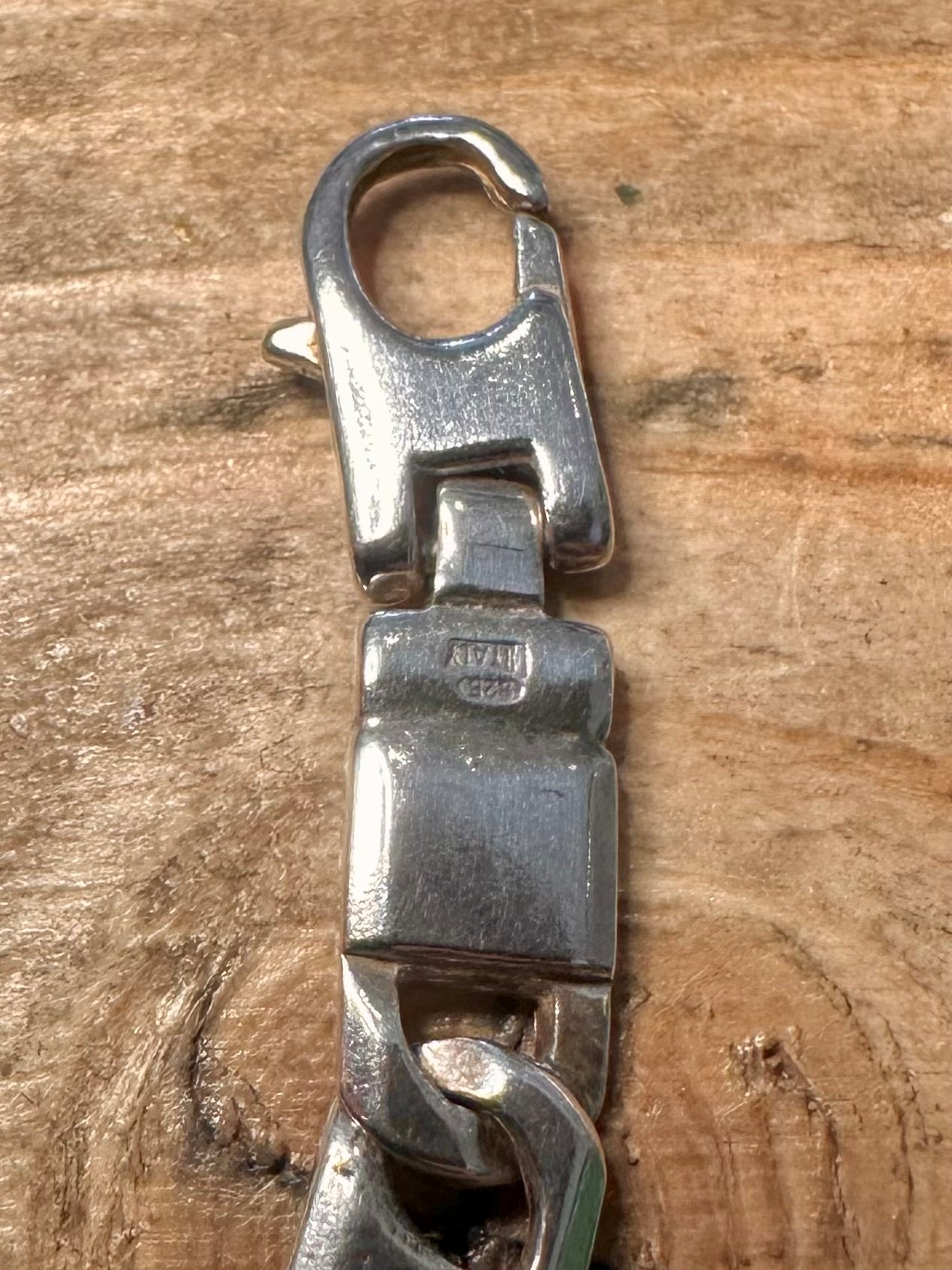 Abstract Bar Link Italy 925 Silver 8.5 inch Bracelet