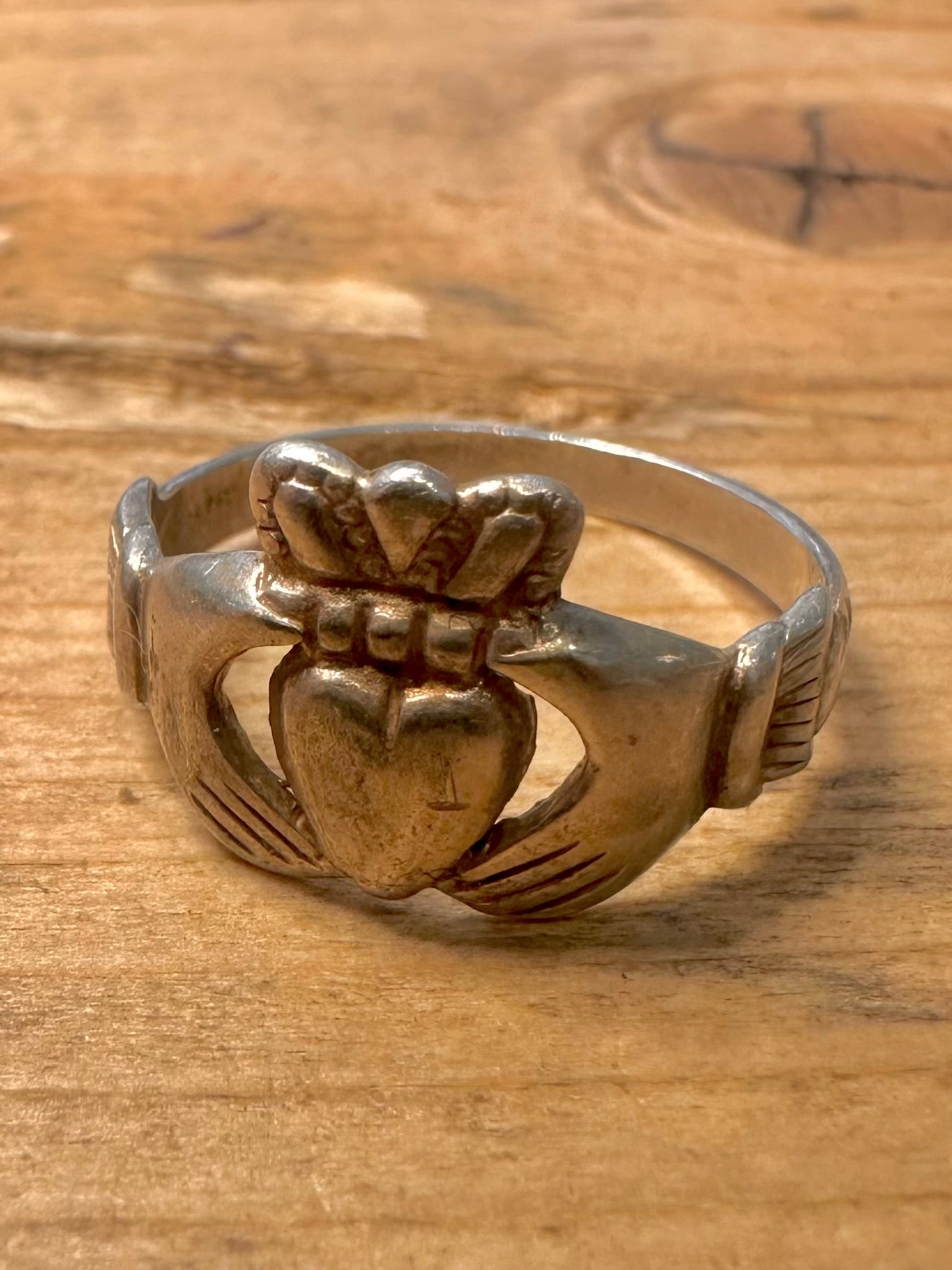 Vintage Claddagh 925 Silver Size P Ring