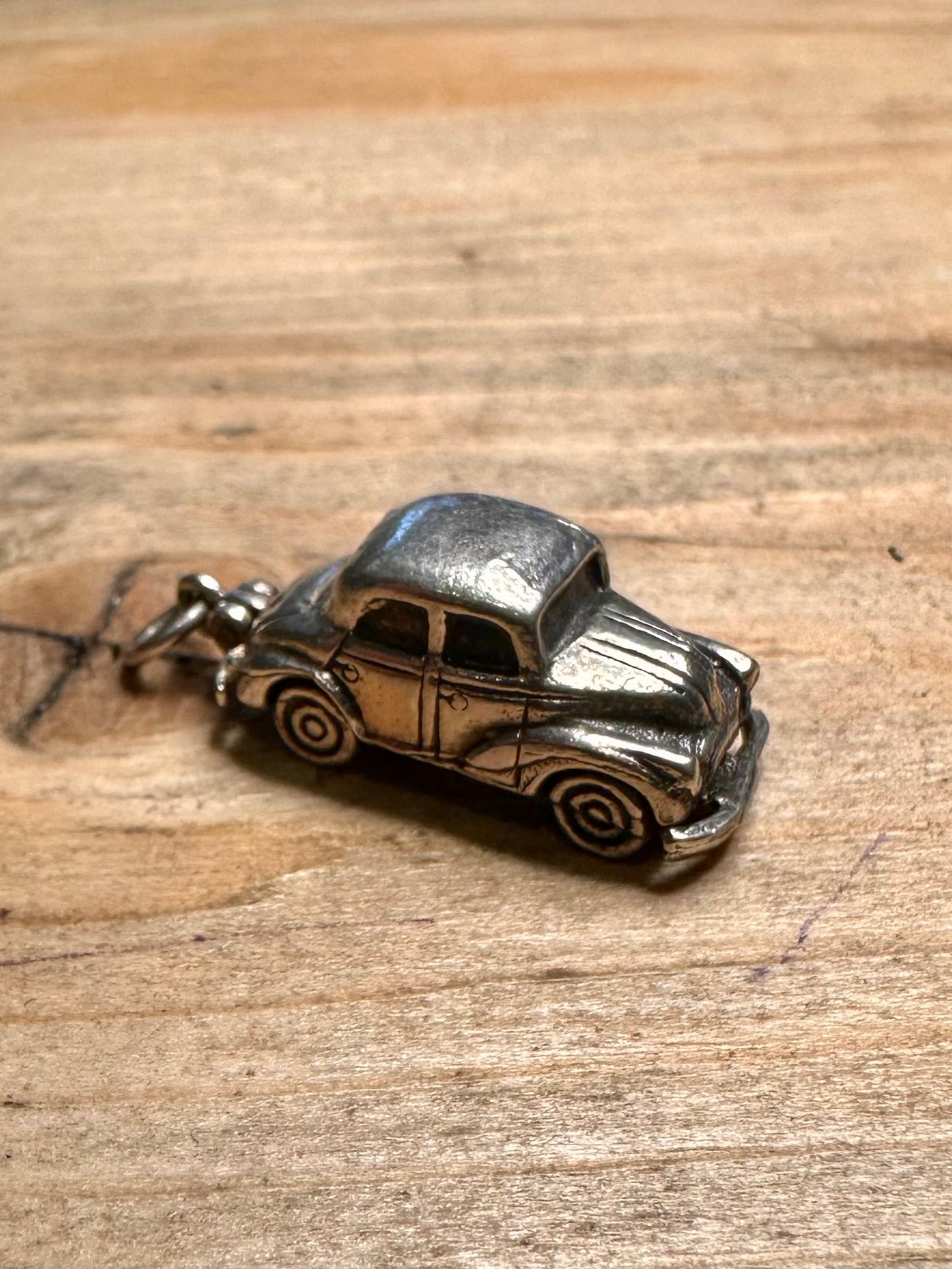 Vintage British Morris Minor Articulated 925 Silver Charm Pendant