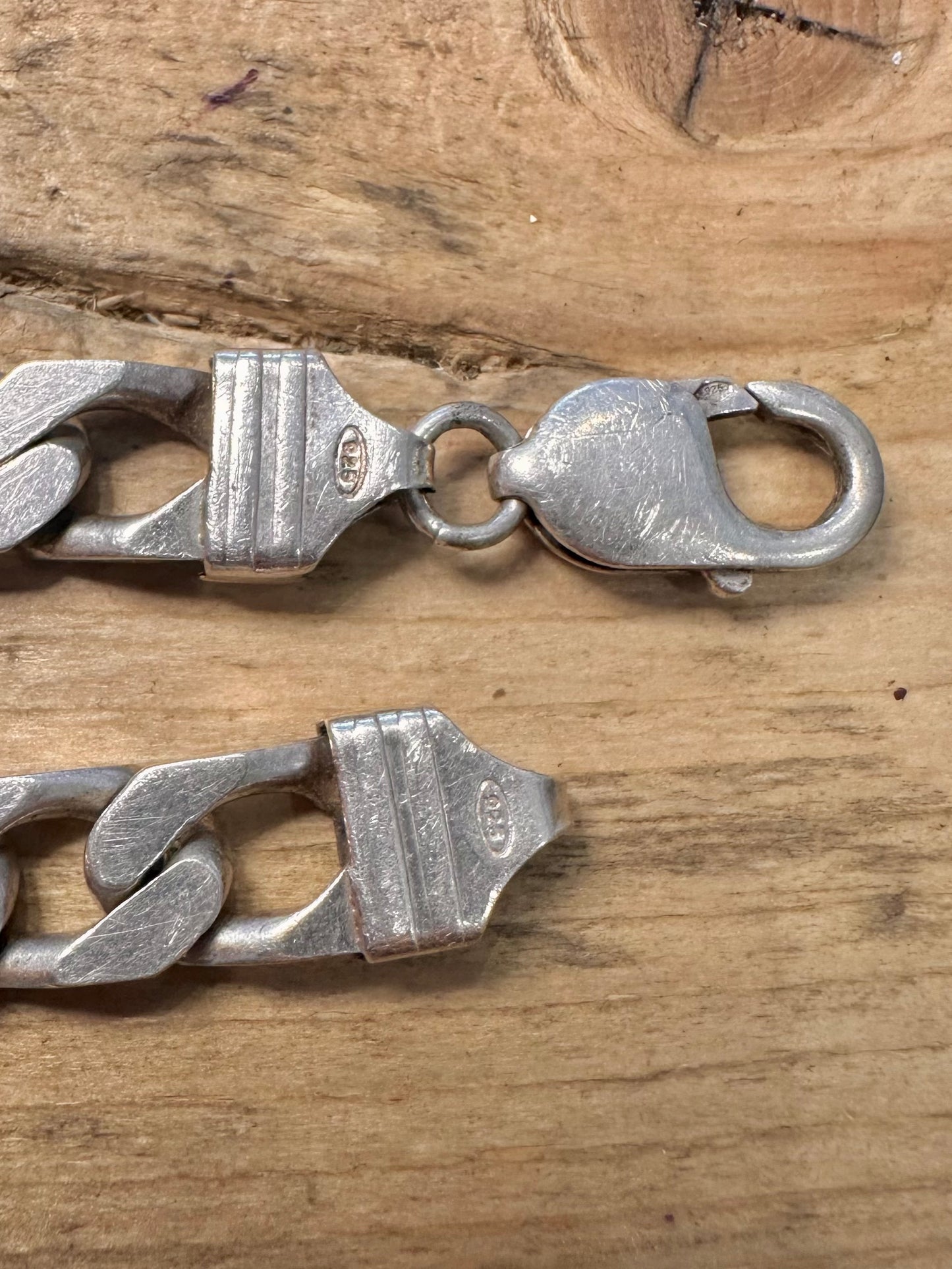Vintage Curb Chain 925 Silver 8 inch Bracelet