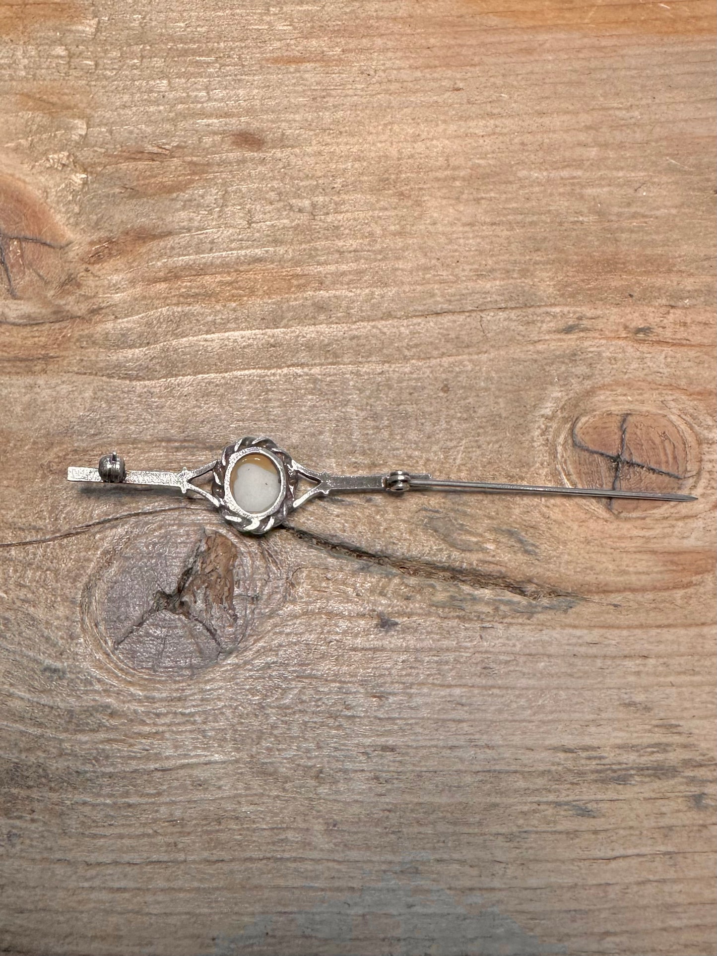 Vintage Scenic Picture 925 Silver Brooch