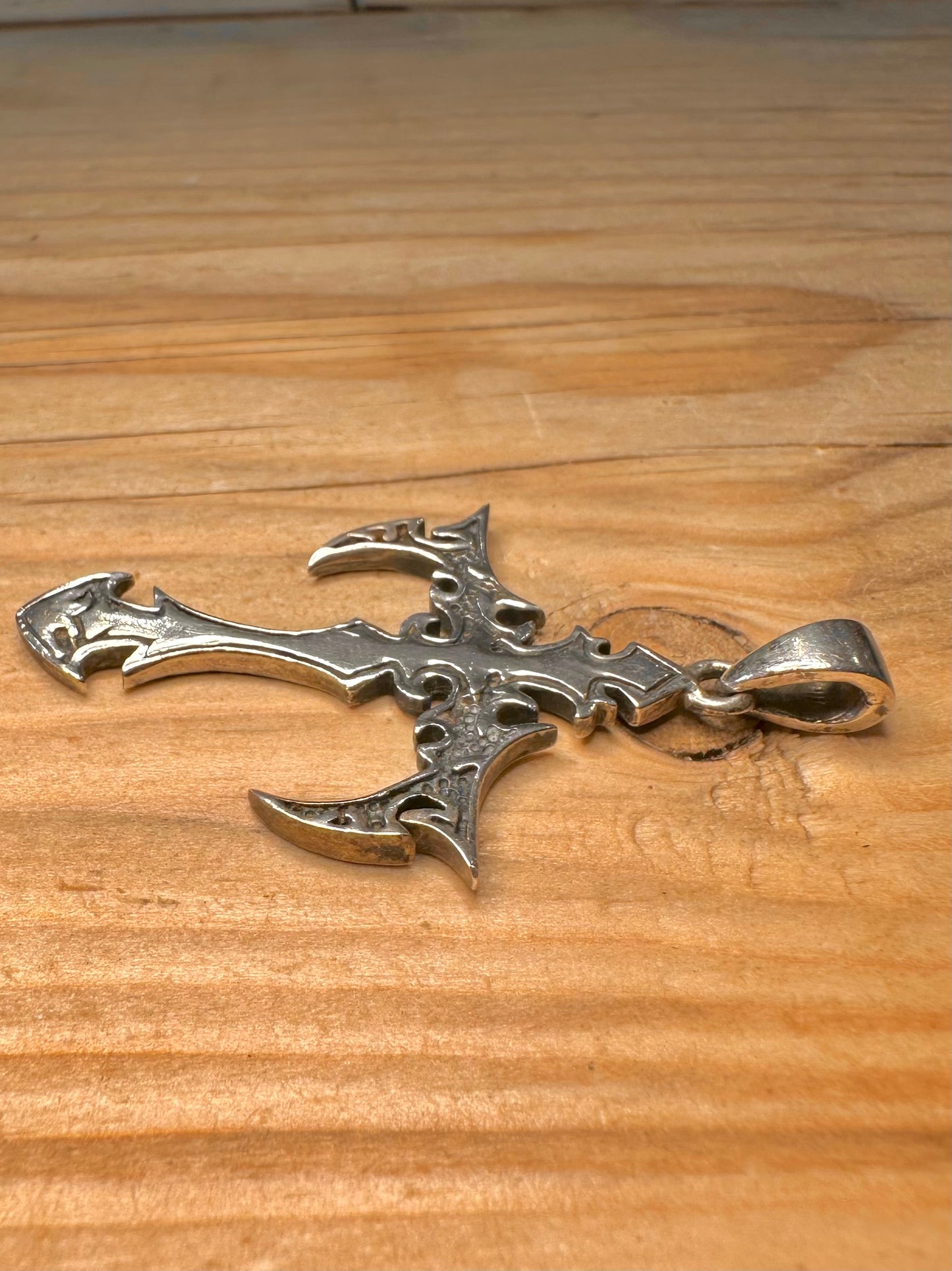 Vintage Gothic Cross 925 Sterling Silver Pendant