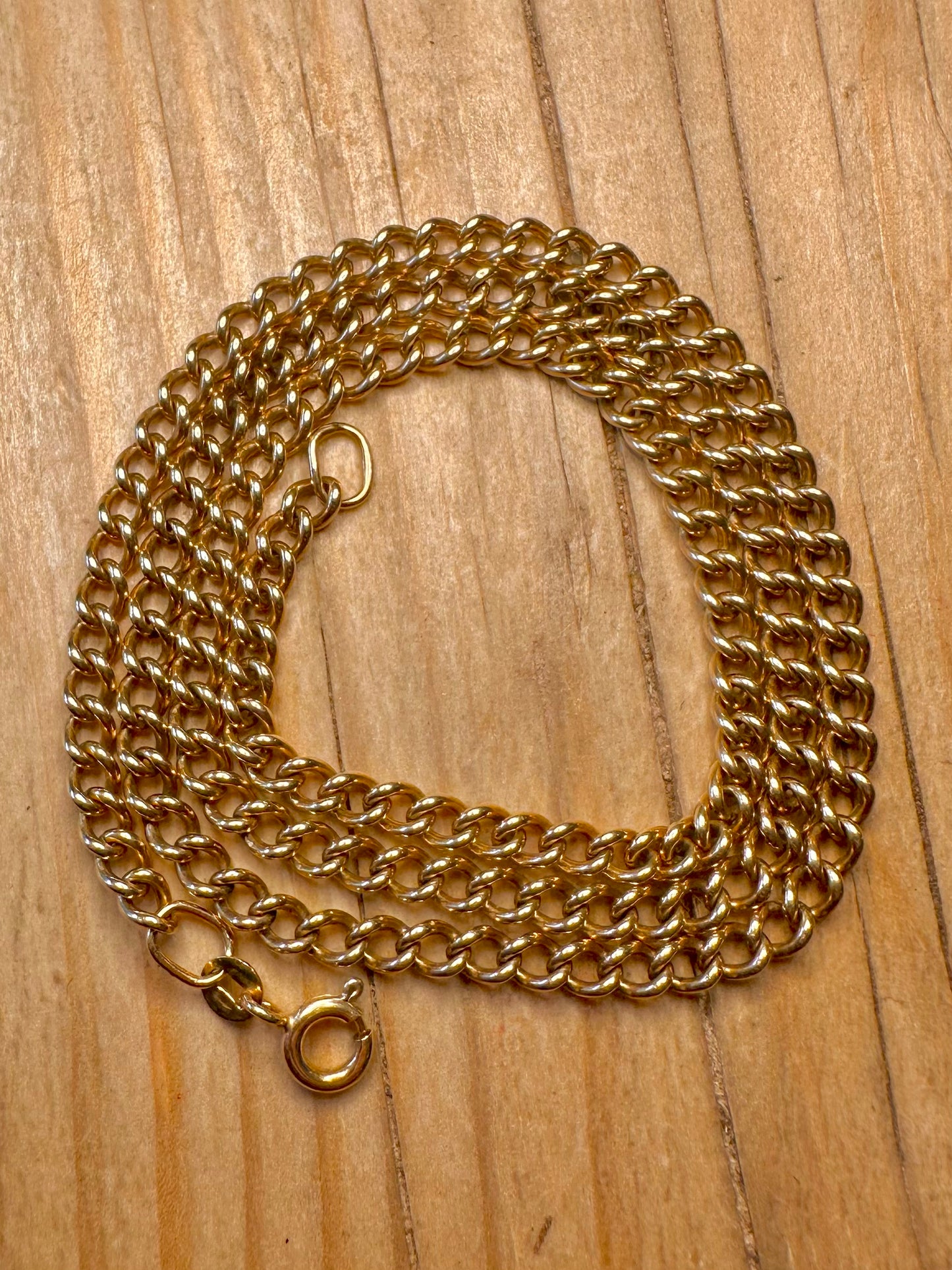 Vintage 1982 9ct Gold Curb Chain 18.5 inch Necklace