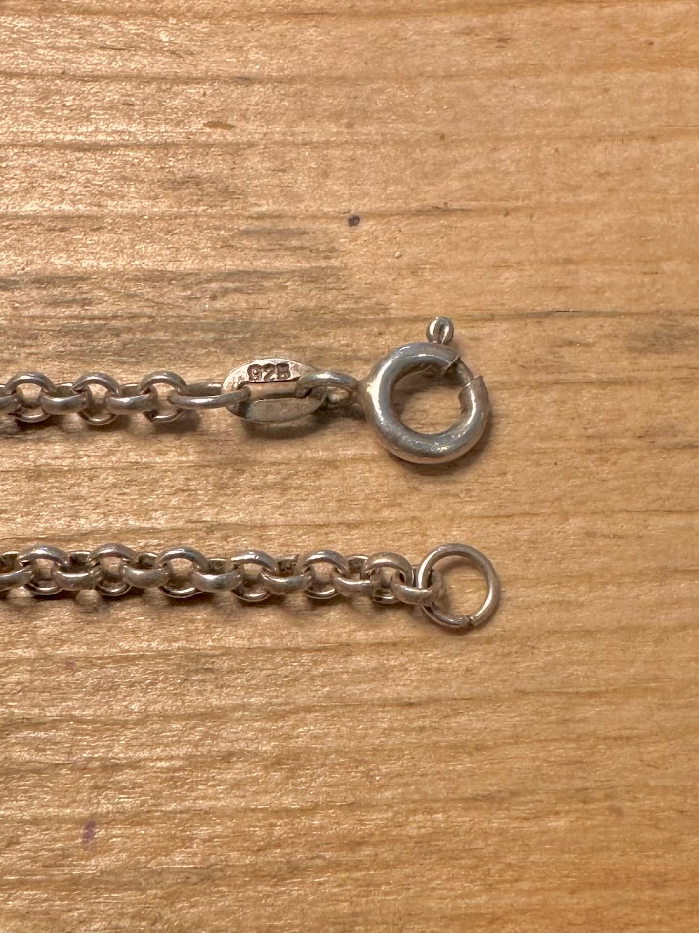 Vintage Evil Eye Belcher Chain 925 Silver 18.5 inch Necklace