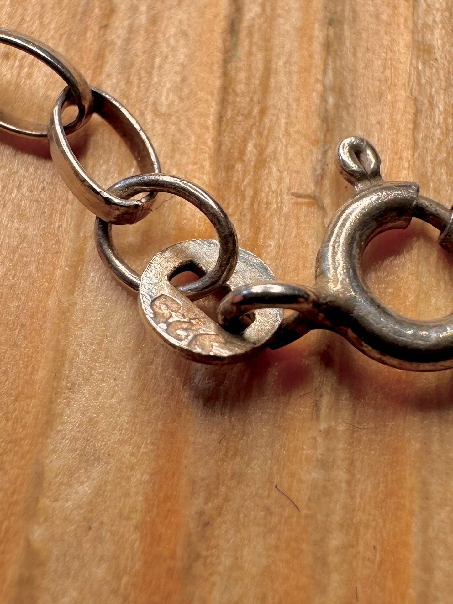 Vintage Oval Link 925 Silver 22 inch Necklace