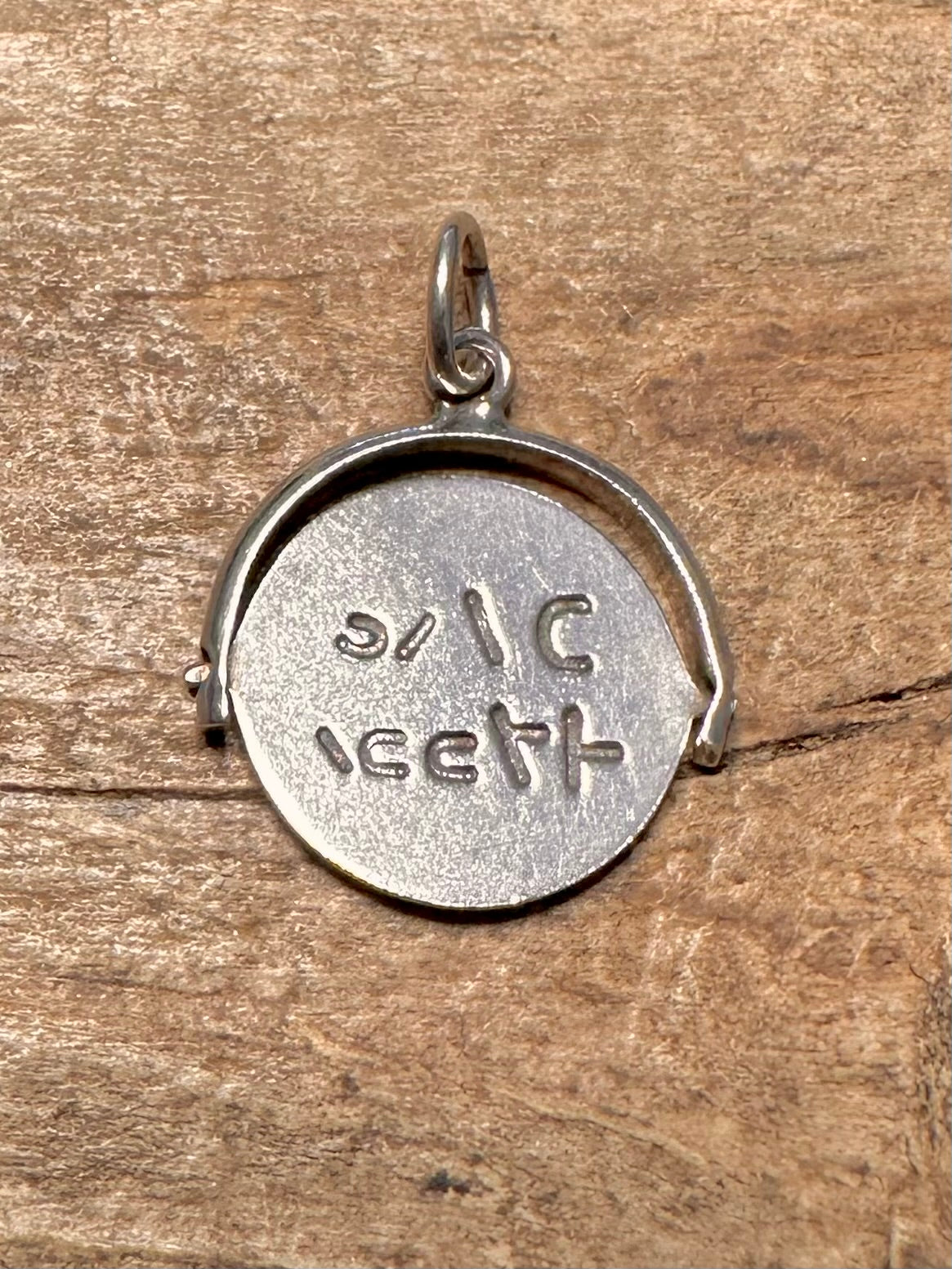 Vintage Happy Days Spinner 925 Silver Charm Pendant