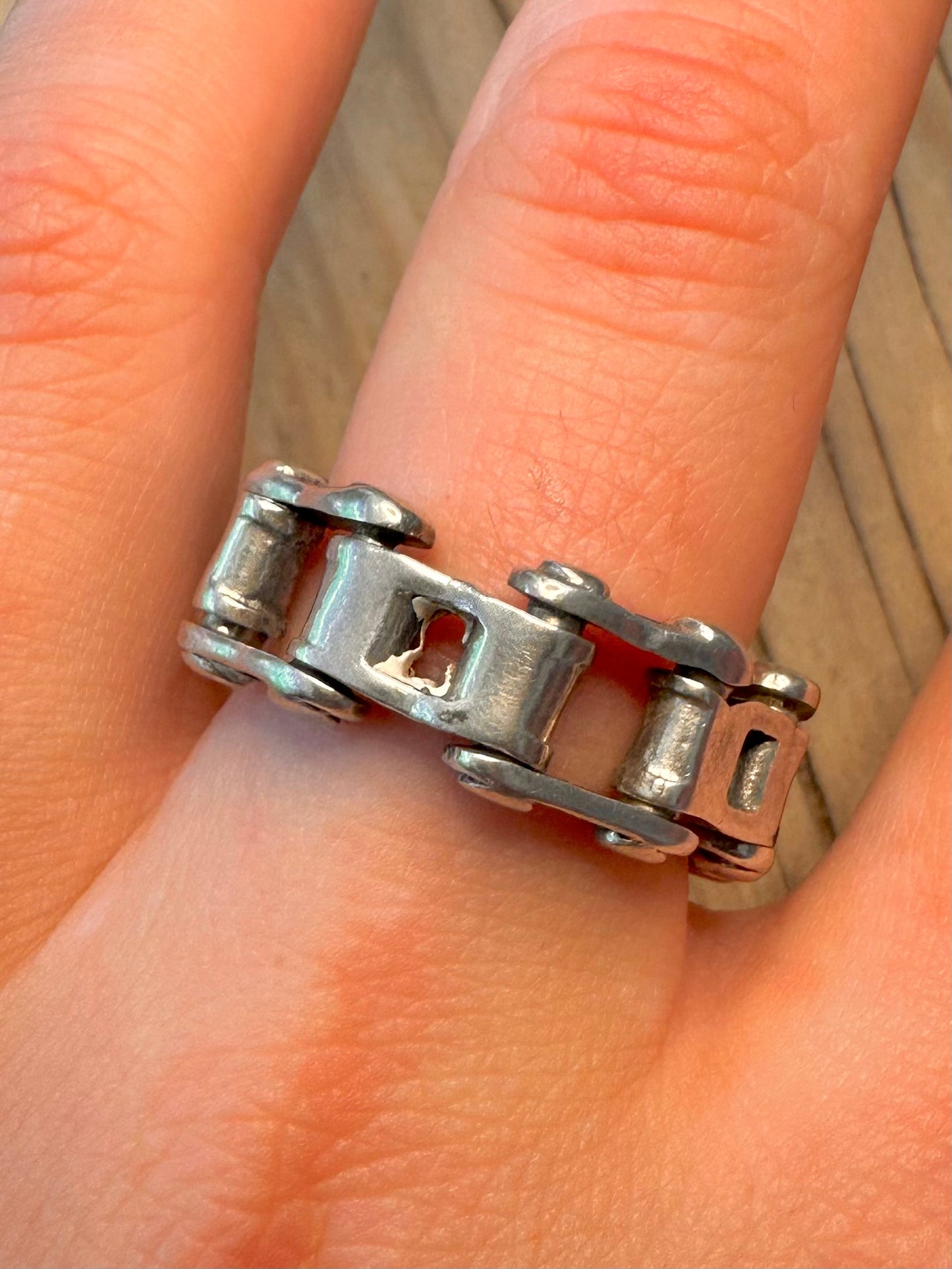Vintage Cable Chain 925 Sterling Silver Size Y1/2 Ring