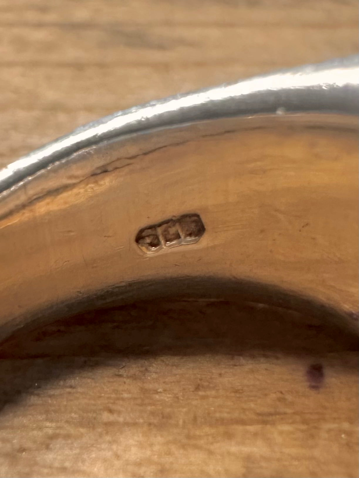 Abstract Concave 925 Silver Size J1/2 Ring