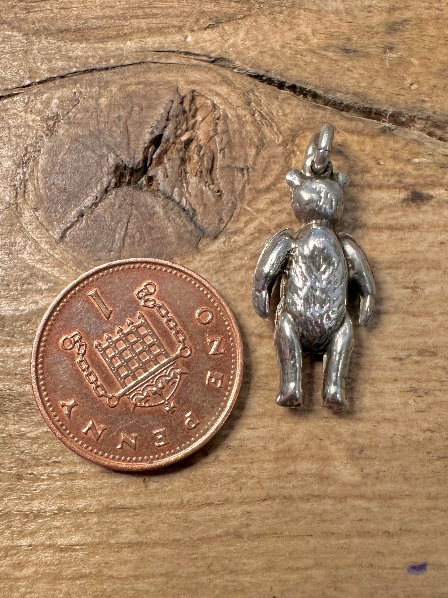 Vintage Teddy Bear 925 Silver Charm Pendant