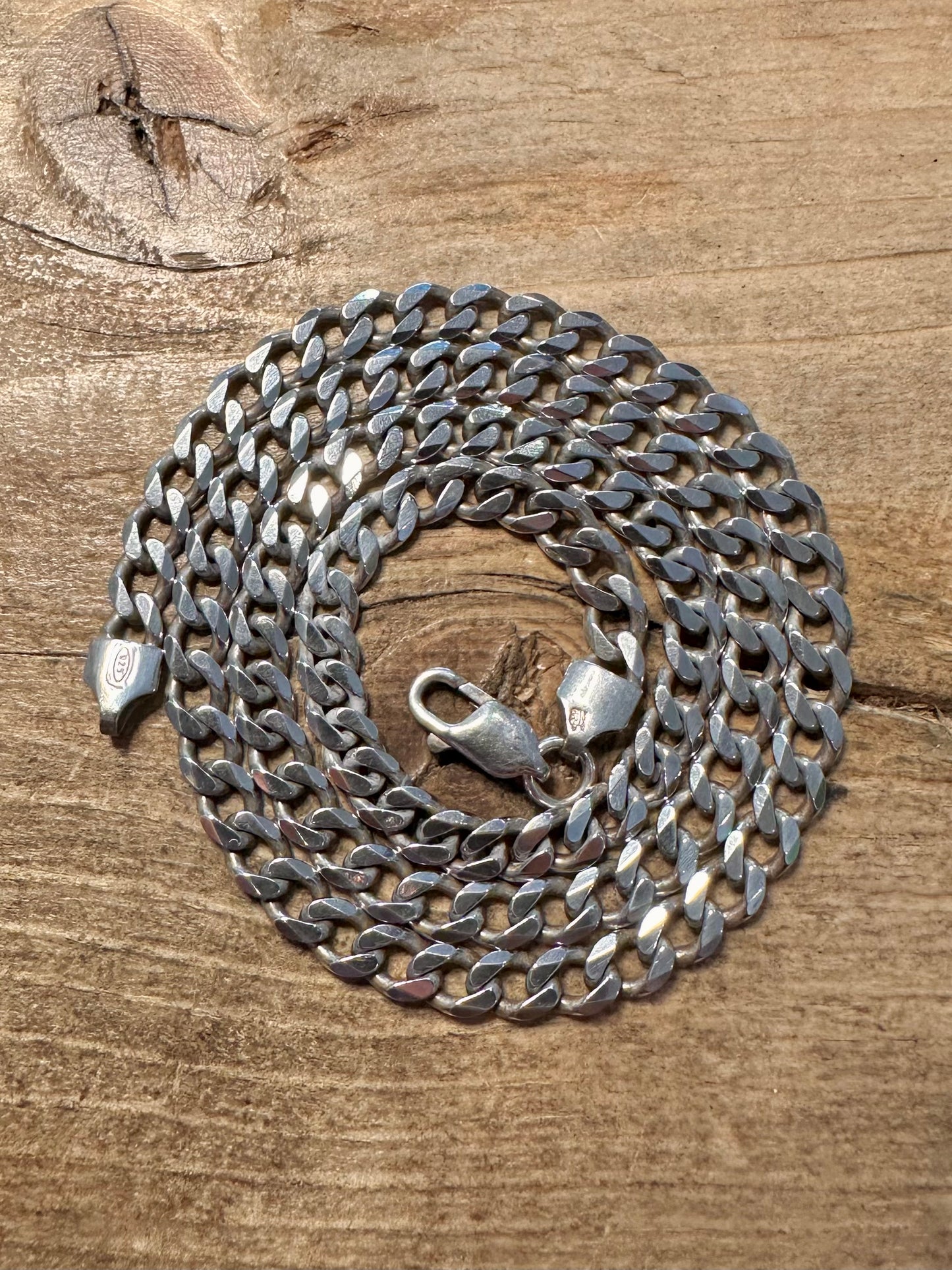 Vintage Curb Chain 925 Silver 20 inch Necklace