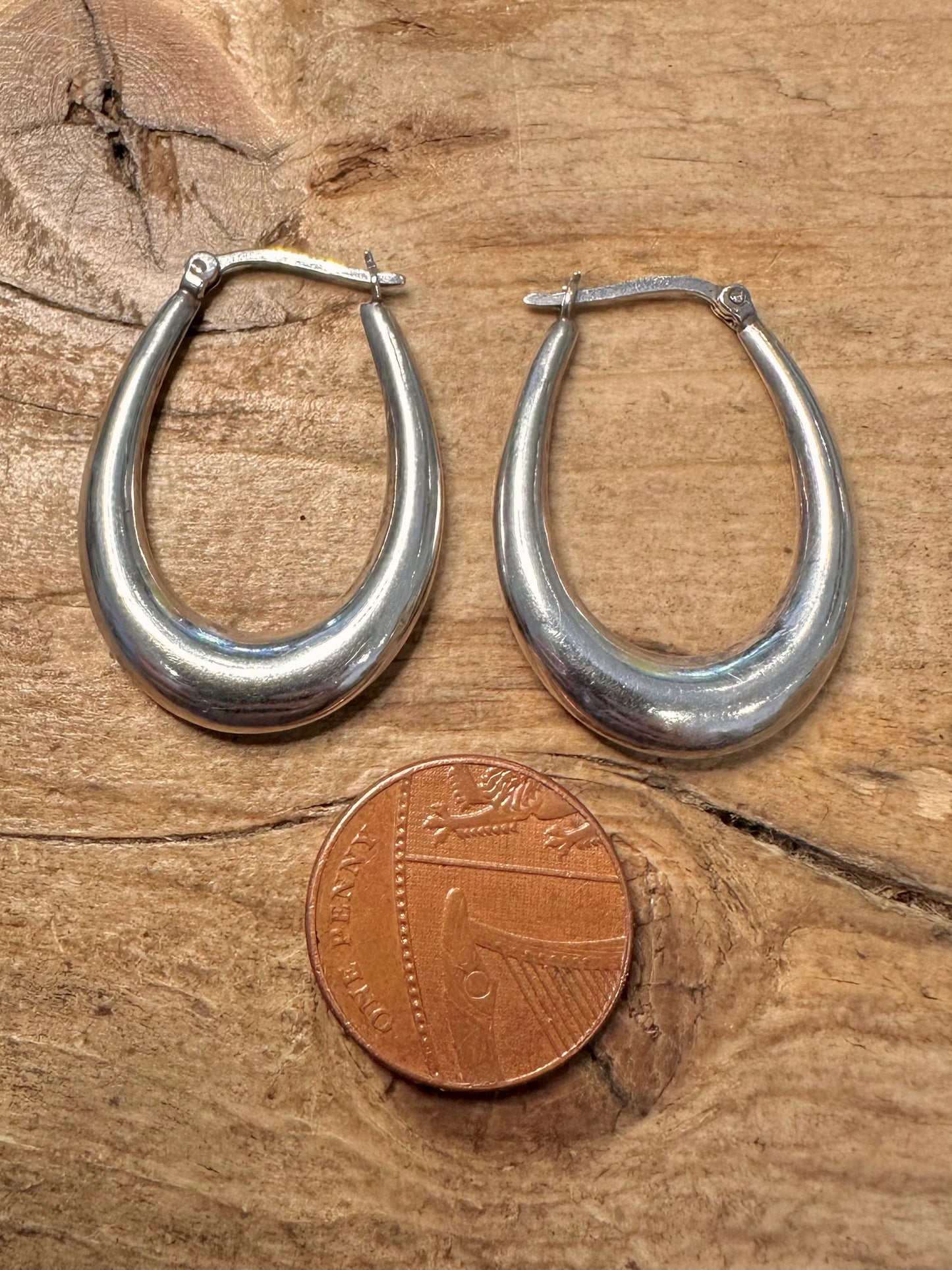 Vintage Creole Hoops 925 Silver Earrings