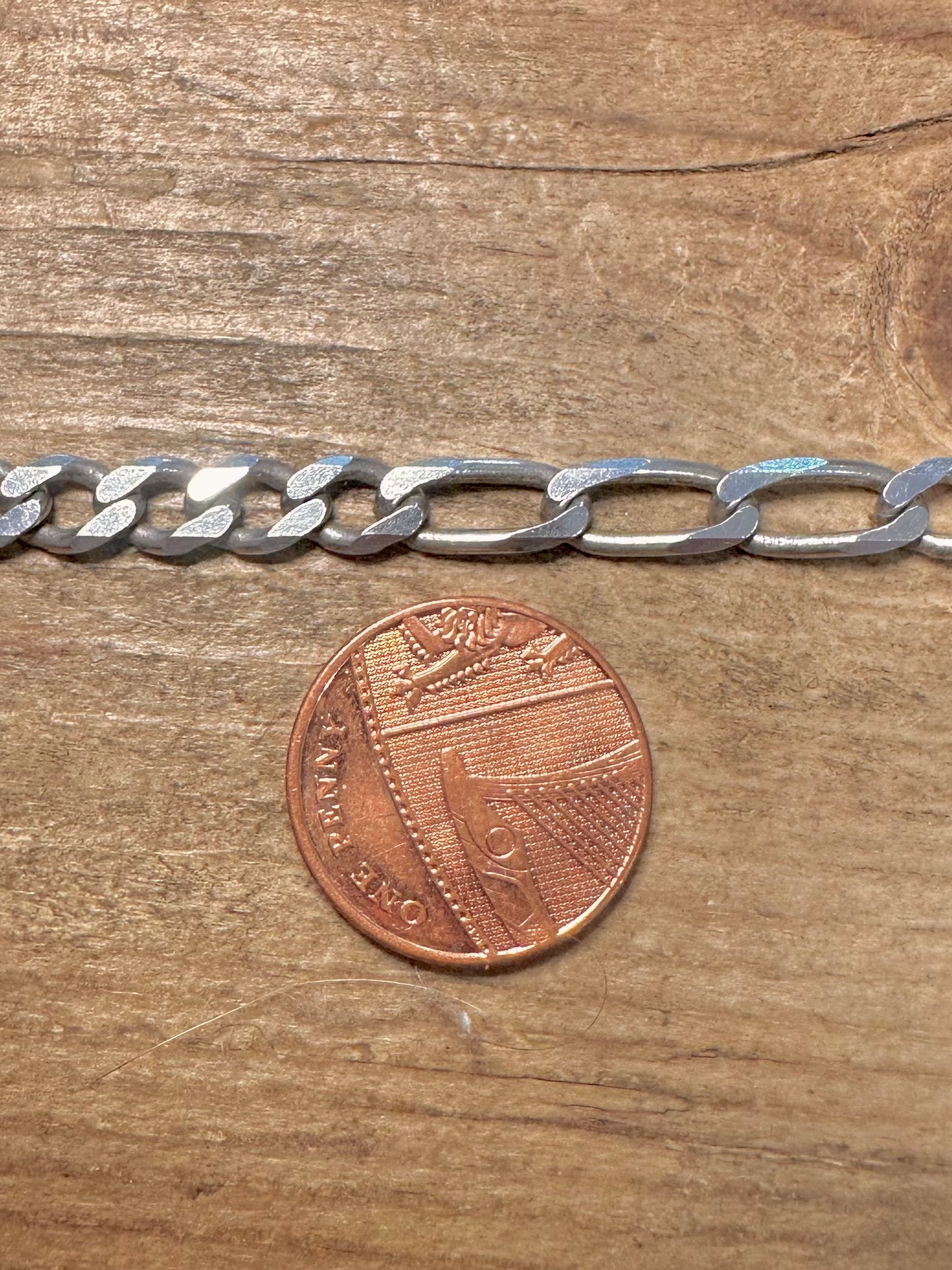 Vintage Figaro Chain 925 Silver 17.5 inch Necklace