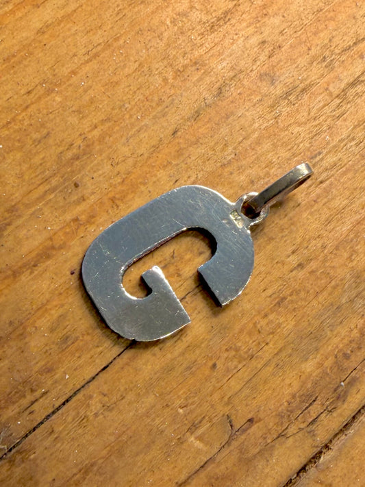 Letter G Initial 925 Sterling Silver Pendant