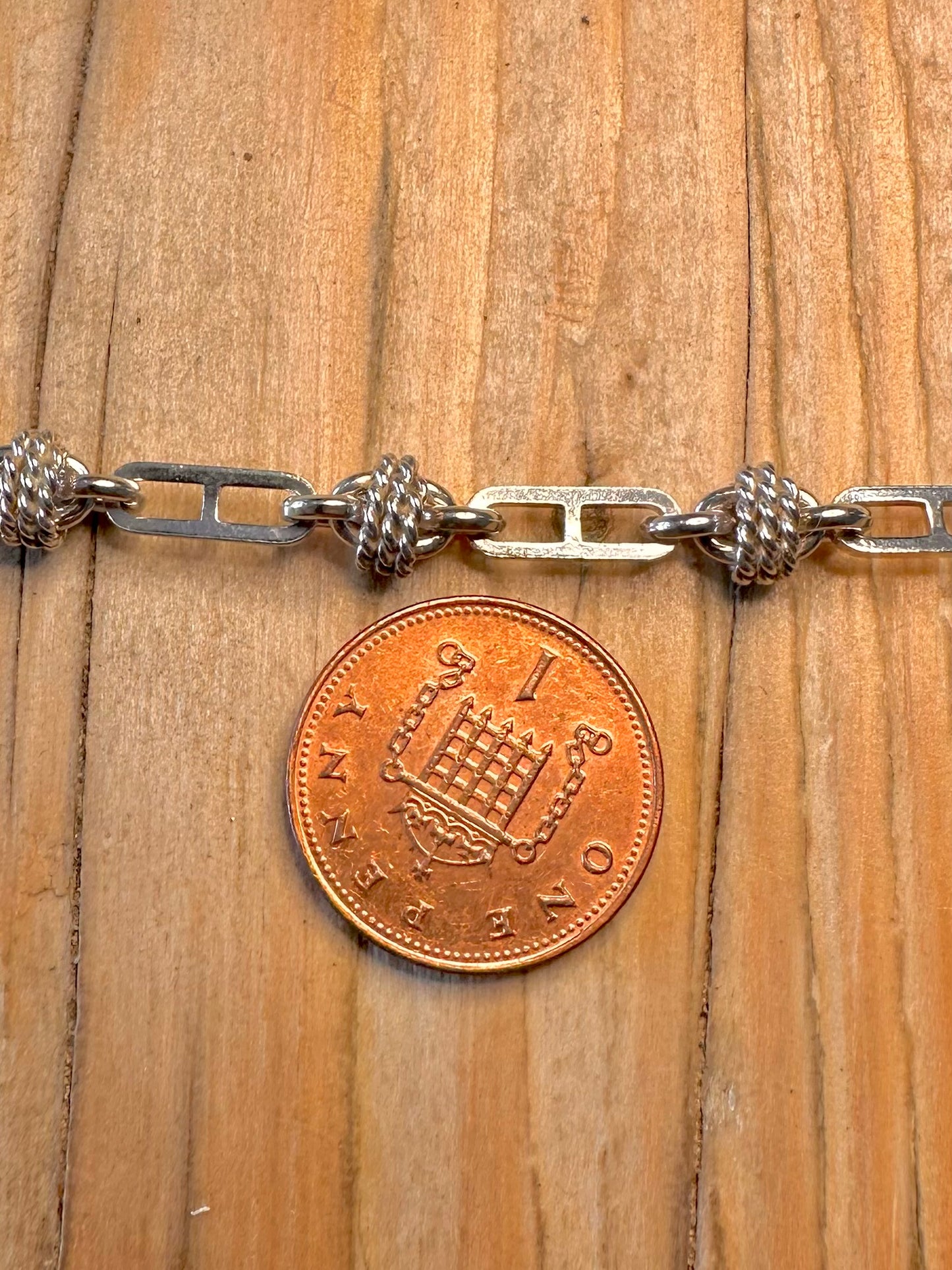 Abstract Italy Unique Chain 925 Sterling Silver 7 inch Bracelet