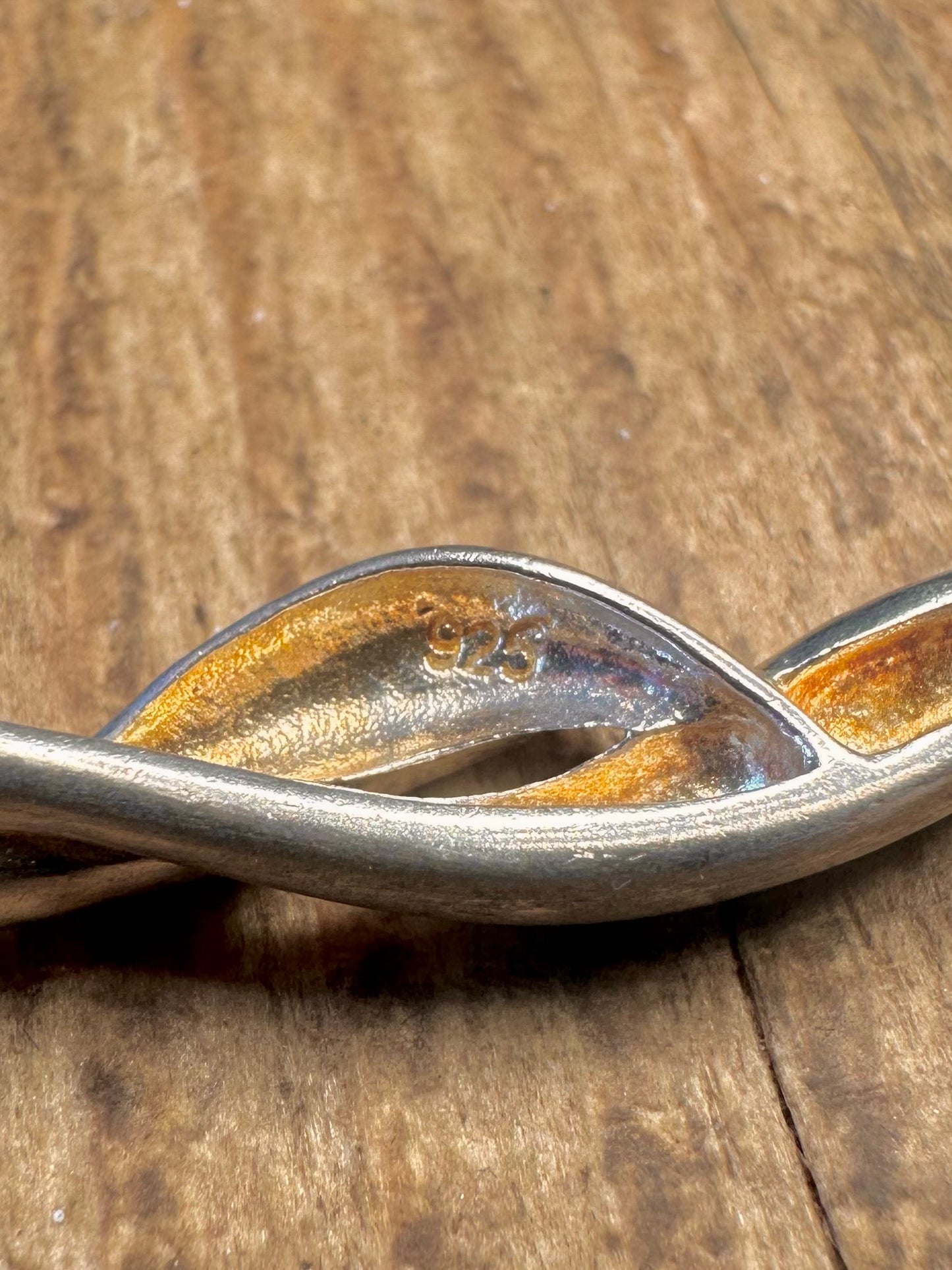 Abstract Modernist Swirl 925 Sterling Silver Pendant