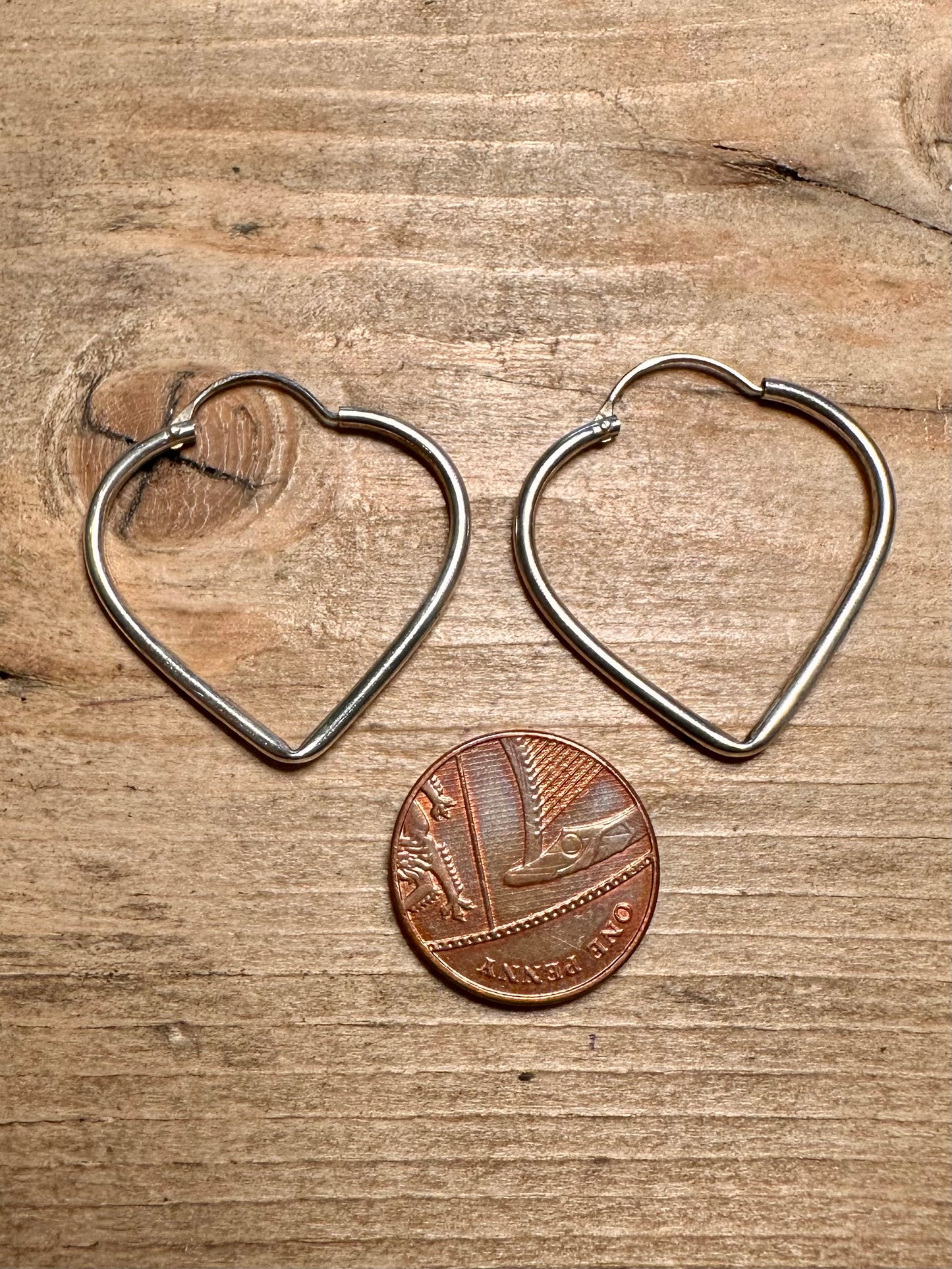 Vintage Heart Shaped 925 Silver Earrings