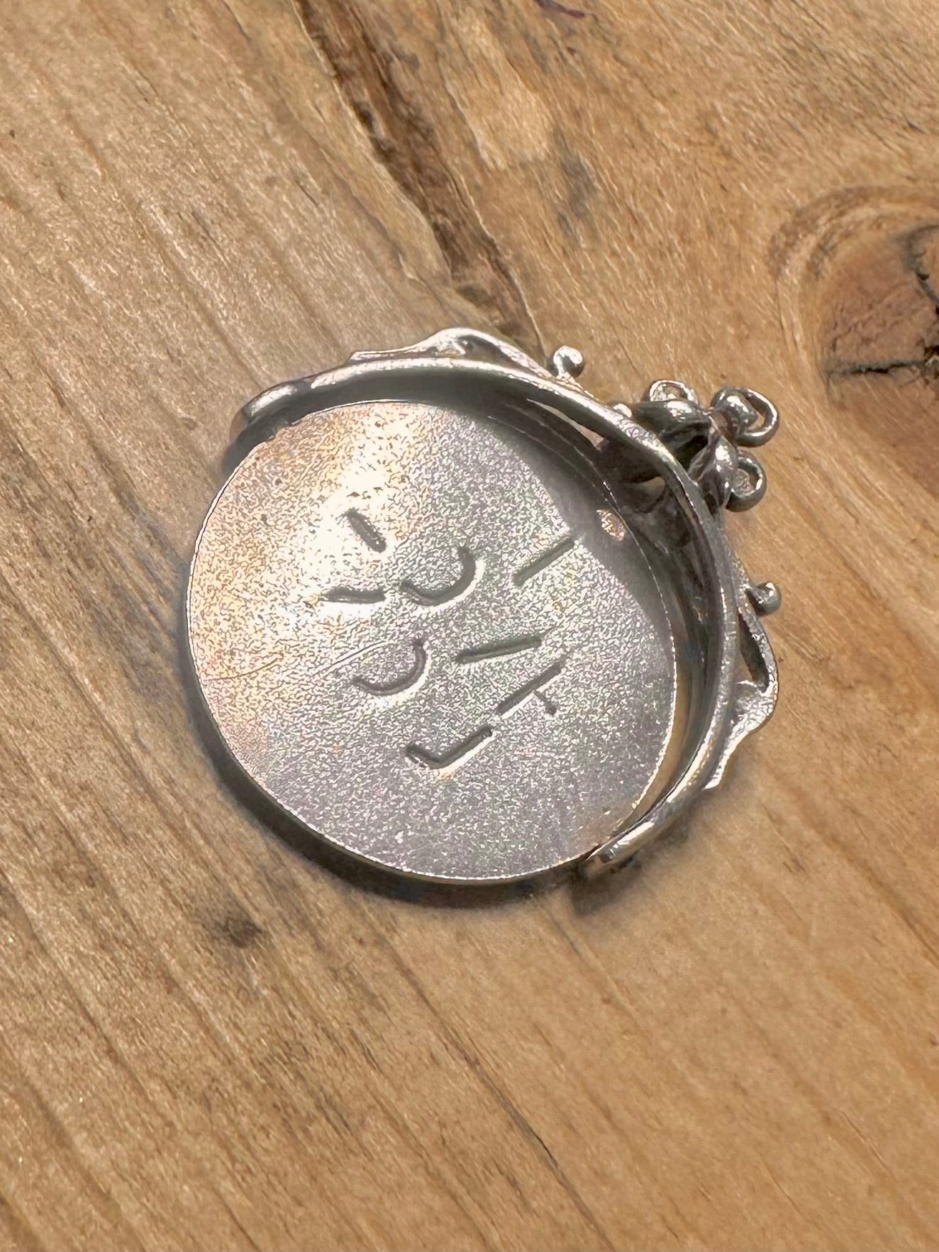 Vintage I Love You Spinner 925 Silver Pendant