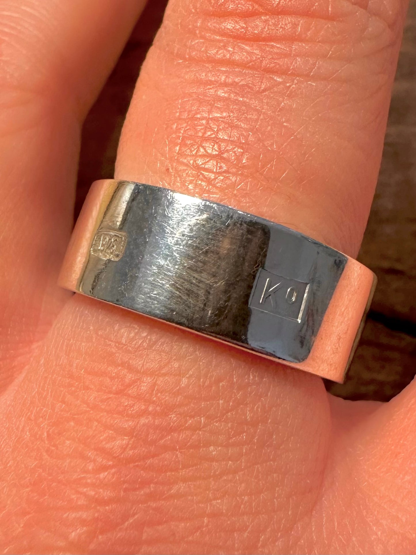 Modern 2000 Hallmarked Band 925 Silver Size U Ring