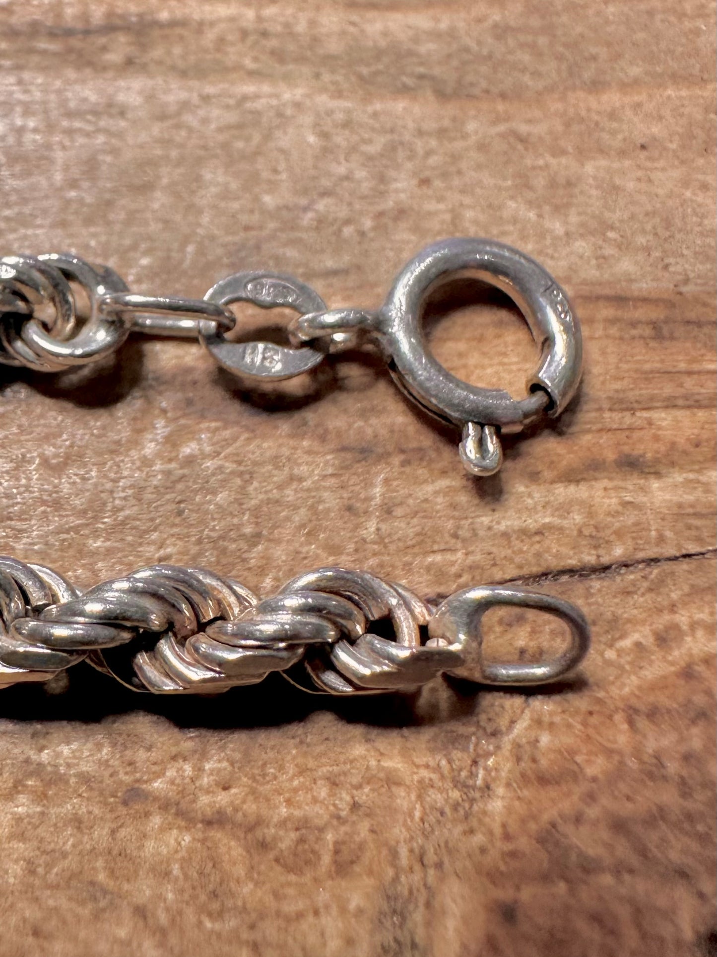 Vintage Rope Chain 925 Silver 19.5 inch Neckace