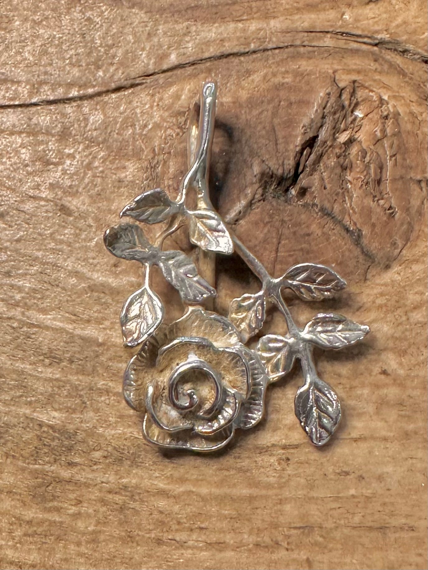 Vintage Rose 925 Silver Pendant