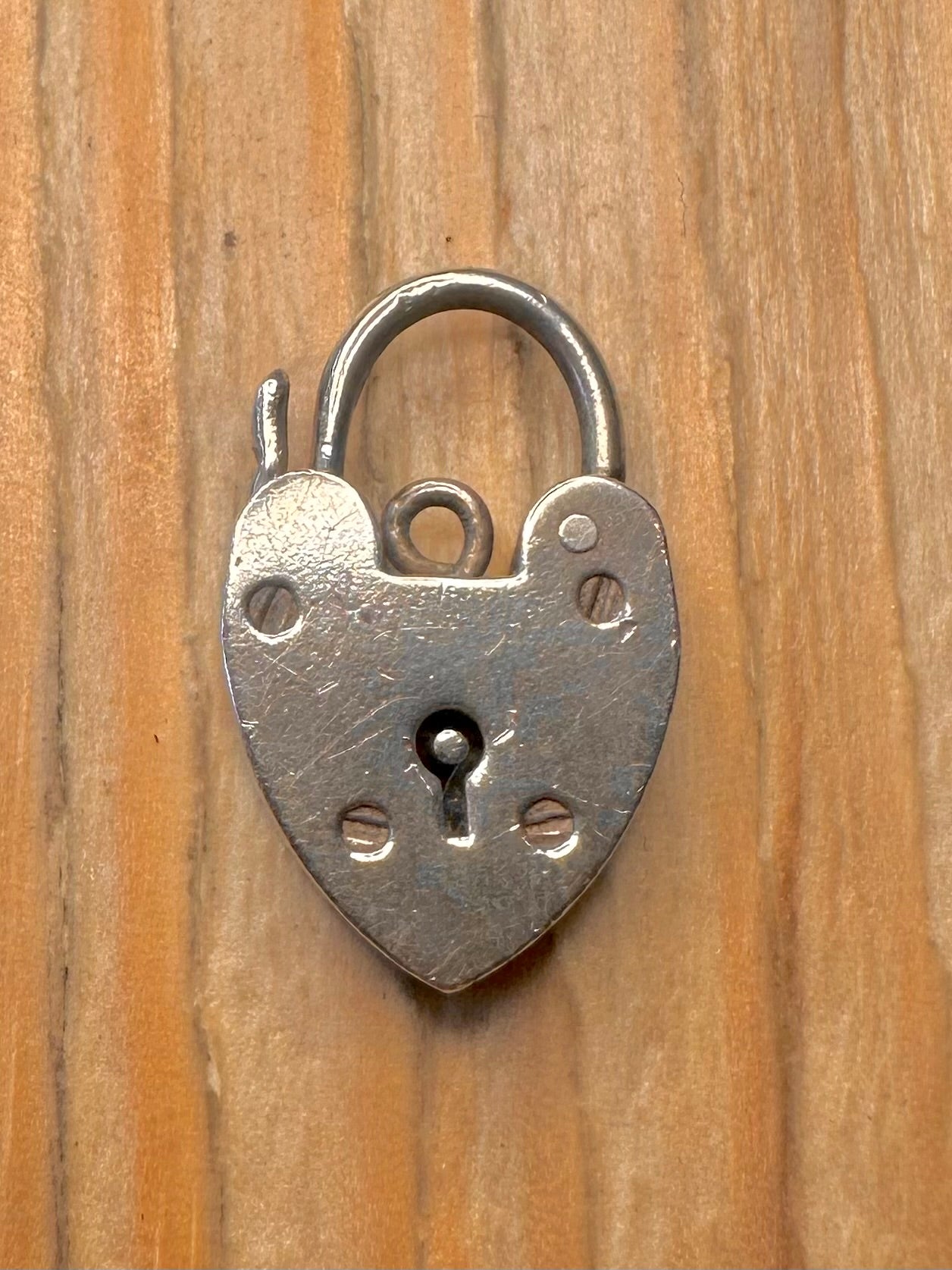 Vintage 1958 Heart Padlock 925 Sterling Silver Pendant
