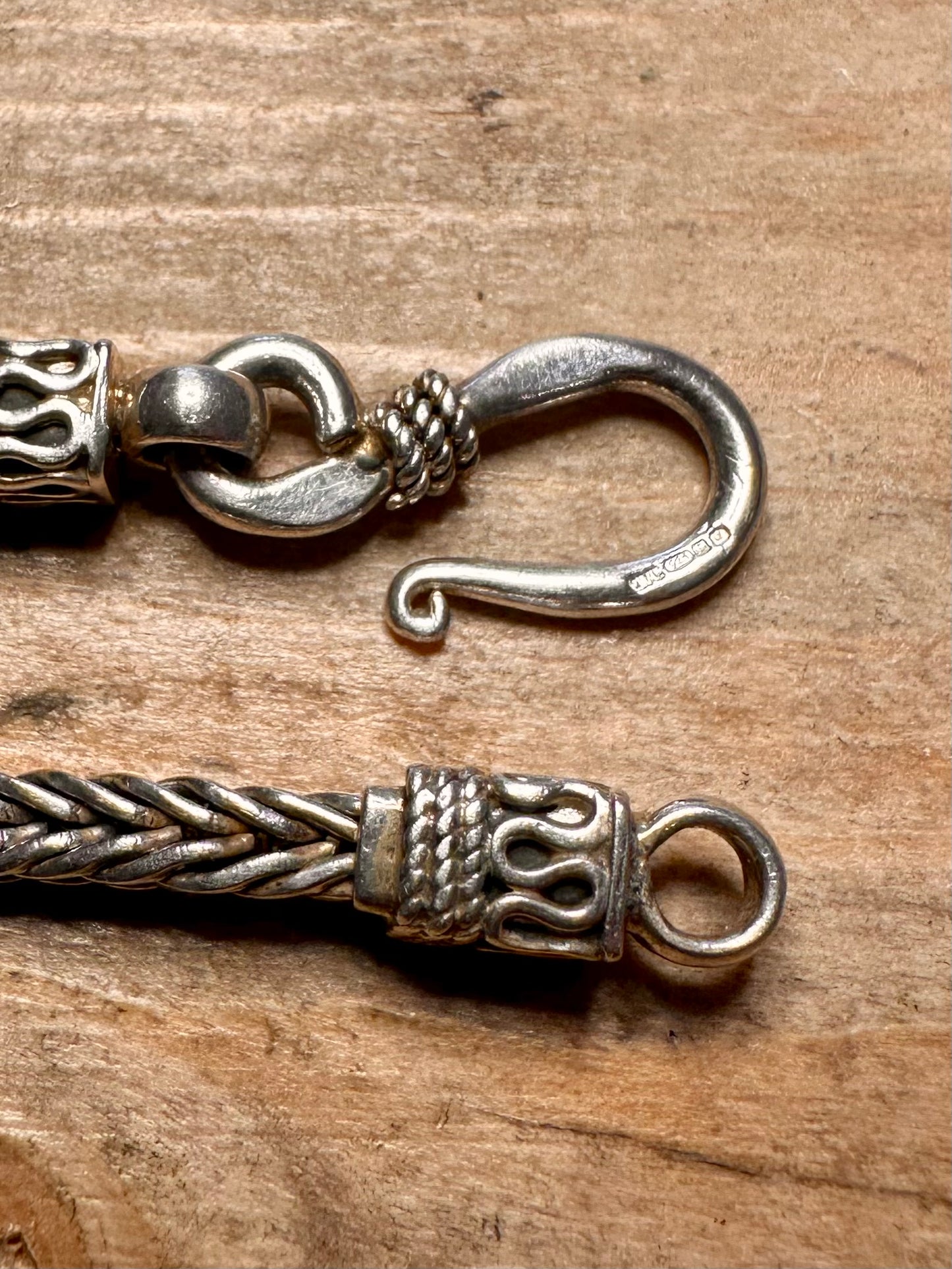 2003 Foxtail Chain Hook Clasp 925 Silver 17.5 inch Necklace