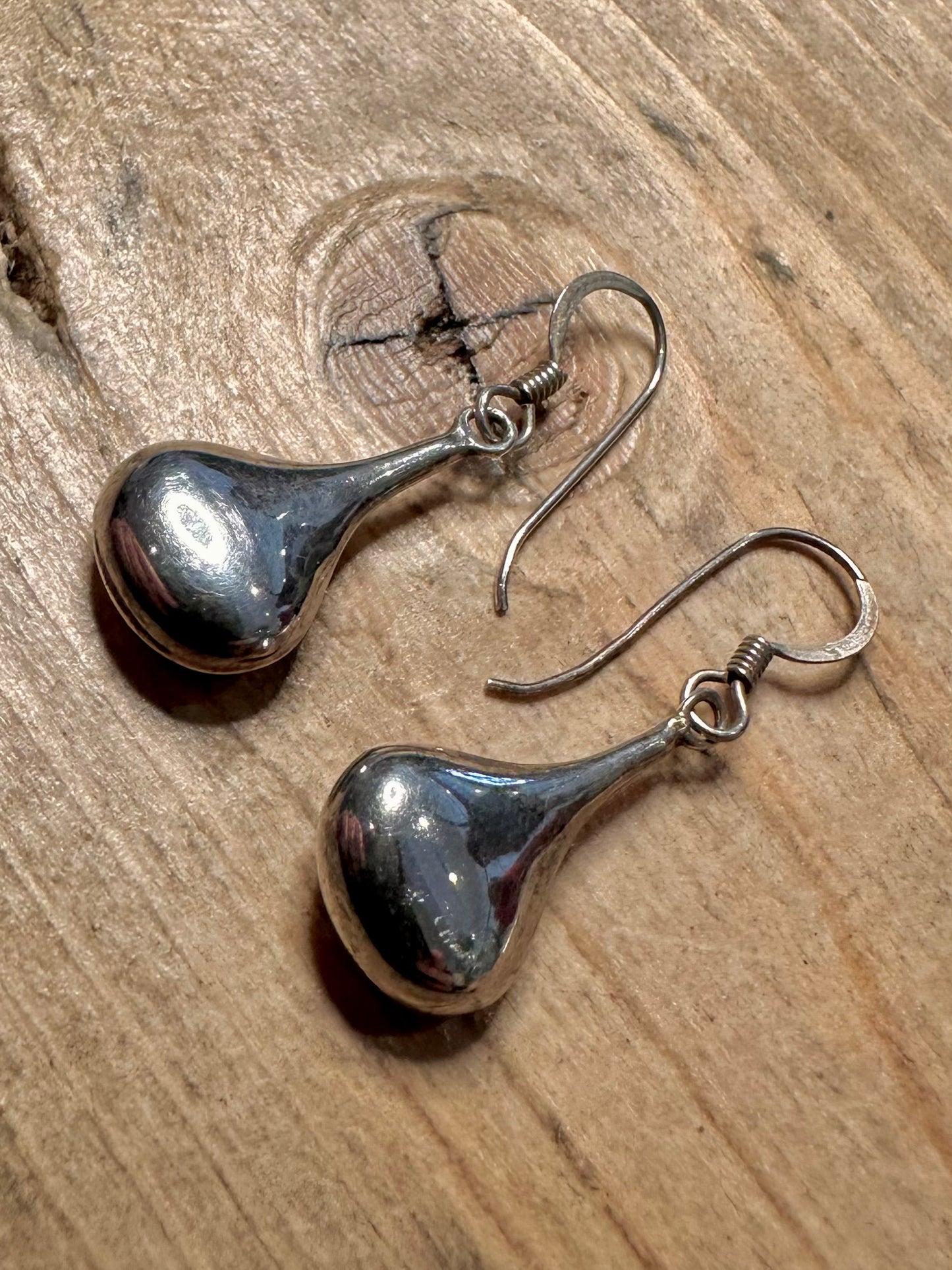 Vintage Teardrop 925 Silver Earrings