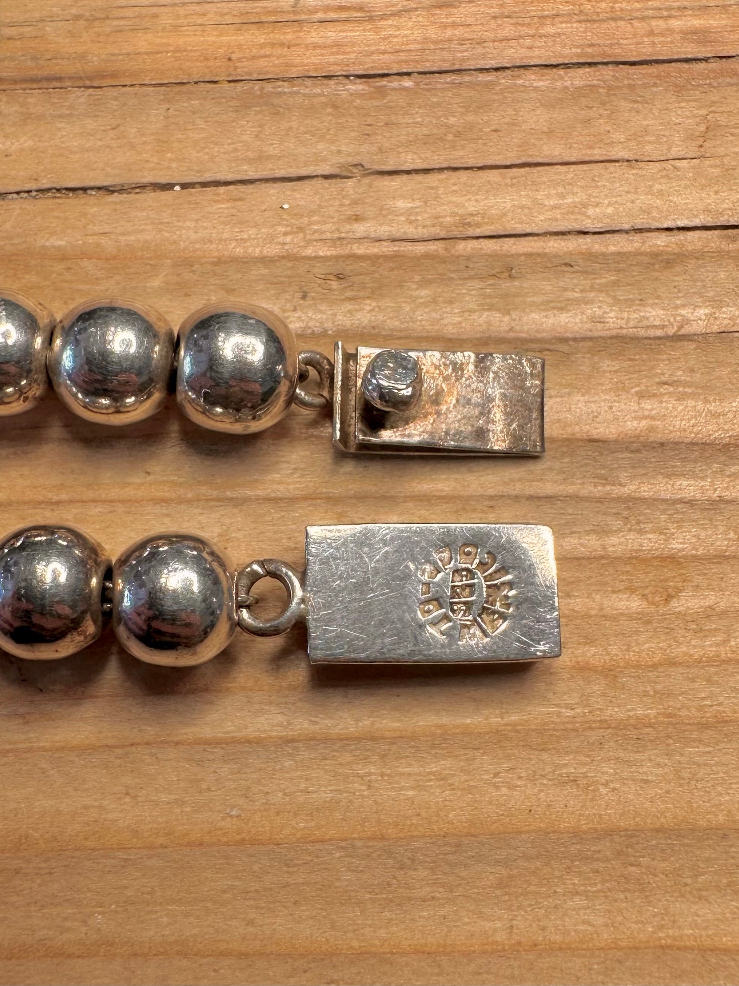 Vintage Graduated Ball Chain Mexico 925 Sterling Silver 16.5 inch Necklace